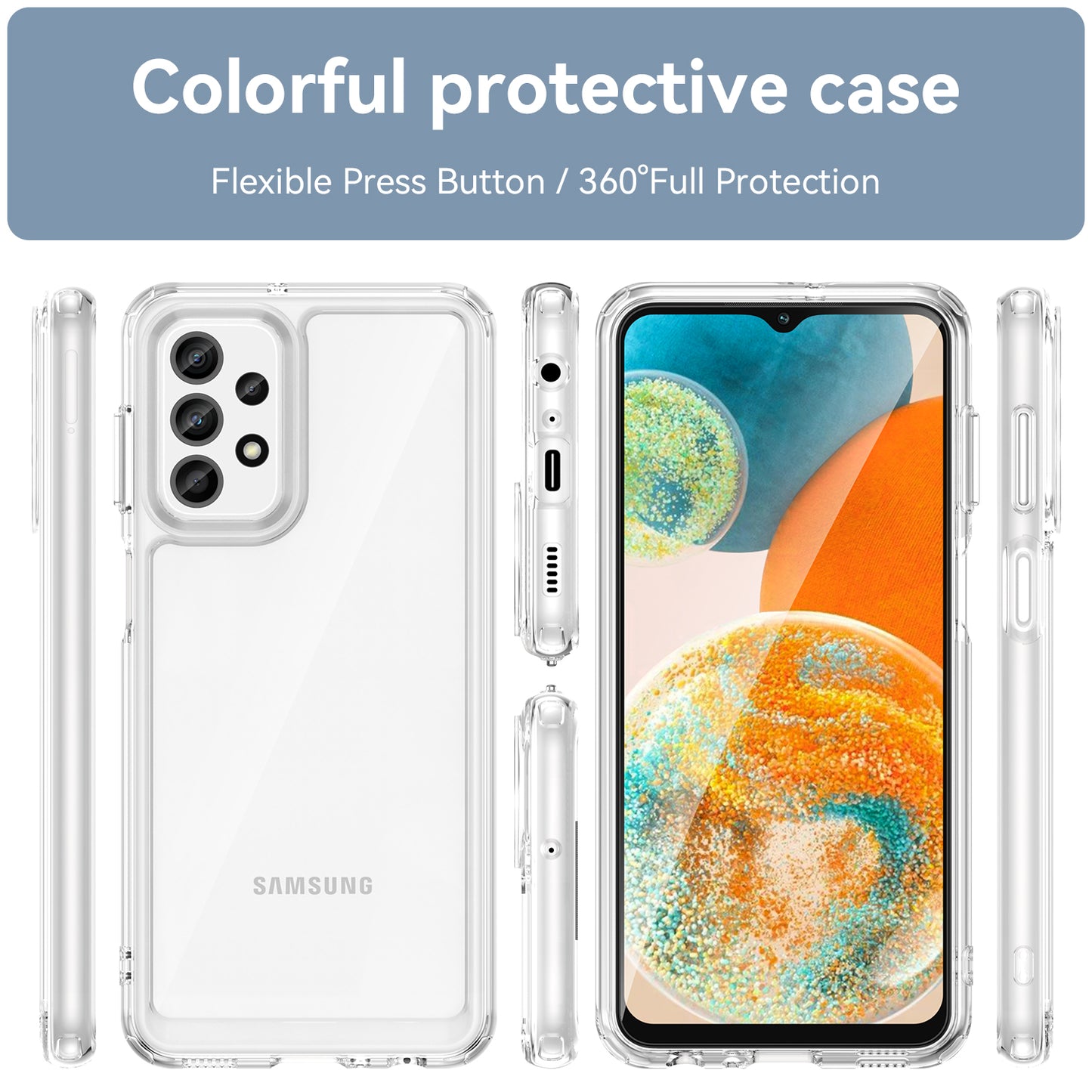 For Samsung Galaxy A23 4G / A23 5G (Global Version) Case Anti-scratch Clear Phone Cover (Big Rear Lens Hole)