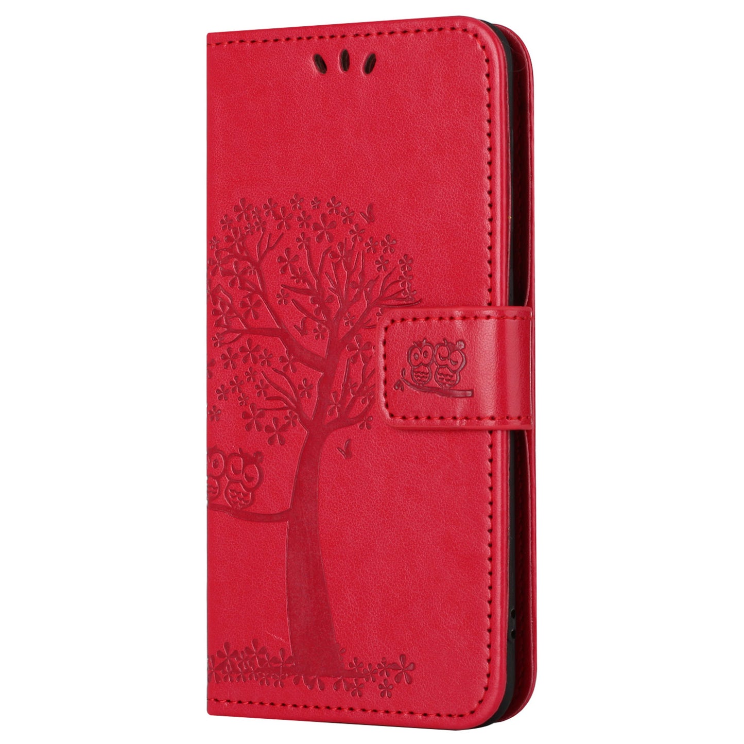 For Motorola Moto G54 5G Cover Owl Tree Imprinted PU Leather Wallet Phone Case