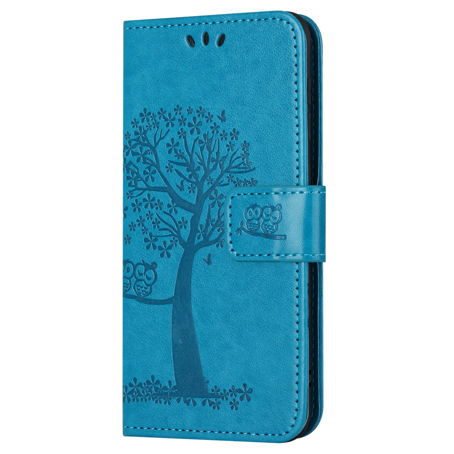 For Motorola Moto G54 5G Cover Owl Tree Imprinted PU Leather Wallet Phone Case