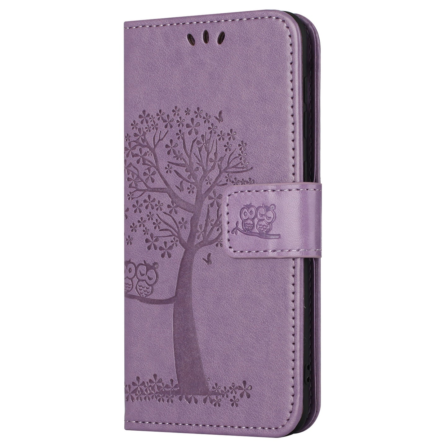 For Motorola Moto G54 5G Cover Owl Tree Imprinted PU Leather Wallet Phone Case