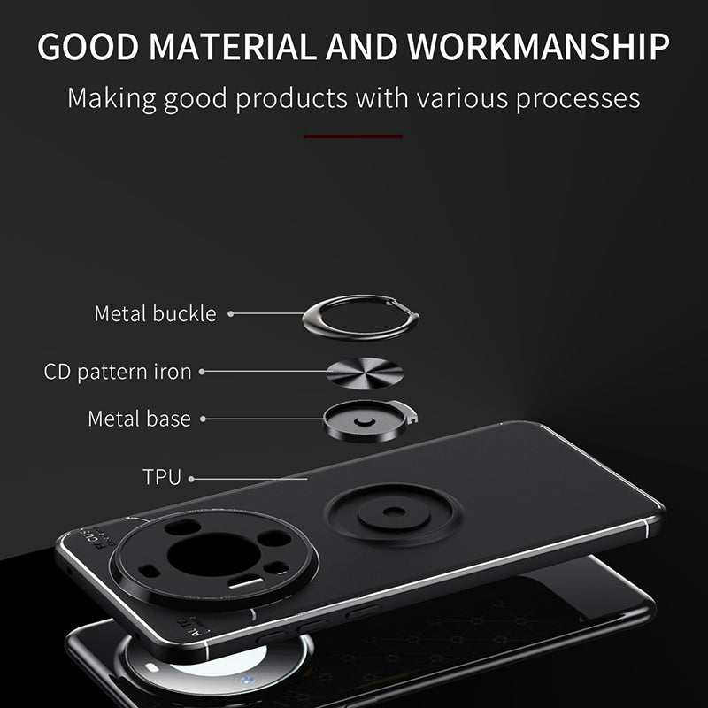 For Huawei Mate 60 Case Ring Kickstand Anti-drop TPU Phone Cover