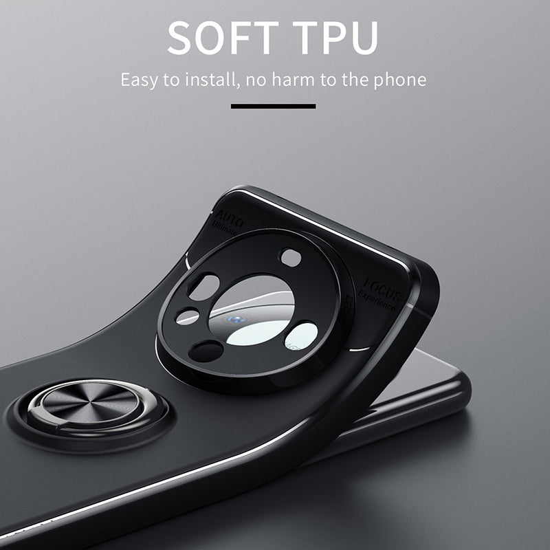 For Huawei Mate 60 Case Ring Kickstand Anti-drop TPU Phone Cover