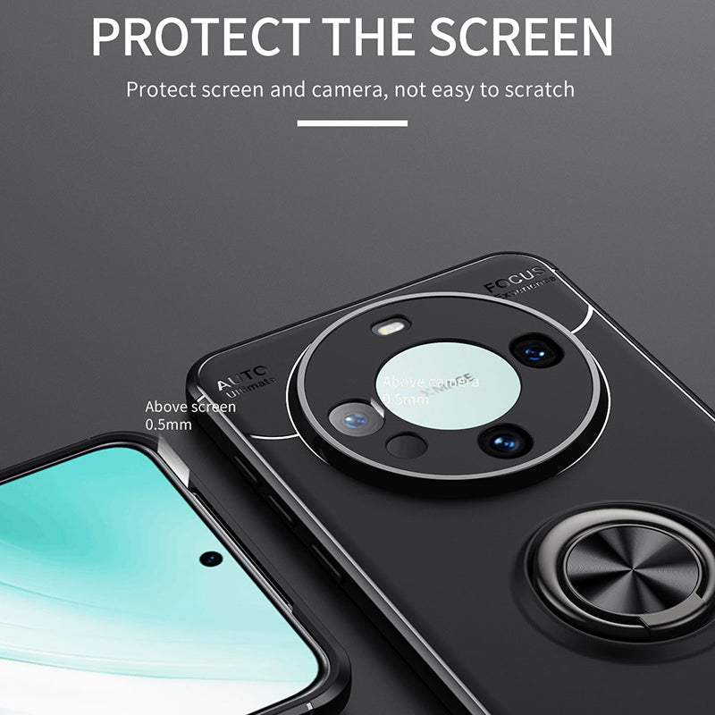 For Huawei Mate 60 Case Ring Kickstand Anti-drop TPU Phone Cover