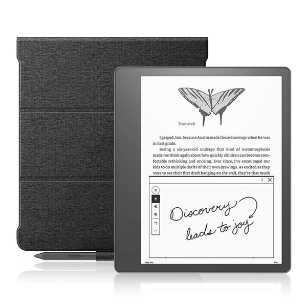 For Amazon Kindle Scribe Stand Case PU Leather + TPU Pen Slot E-reader Protective Cover