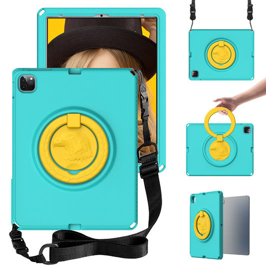 For iPad Pro 12.9 (2022) / (2021) / (2020) / (2018) Hard EVA Case with Shoulder Strap, Screen Film, Tablet Cover