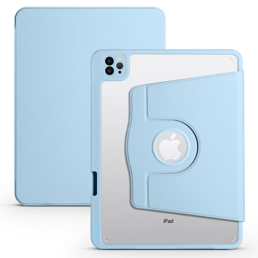 For iPad Pro 11 (2020) / (2021) / (2022) / iPad Air (2020) / (2022) Rotary Kickstand Tablet Case PU Leather + Acrylic Protective Cover