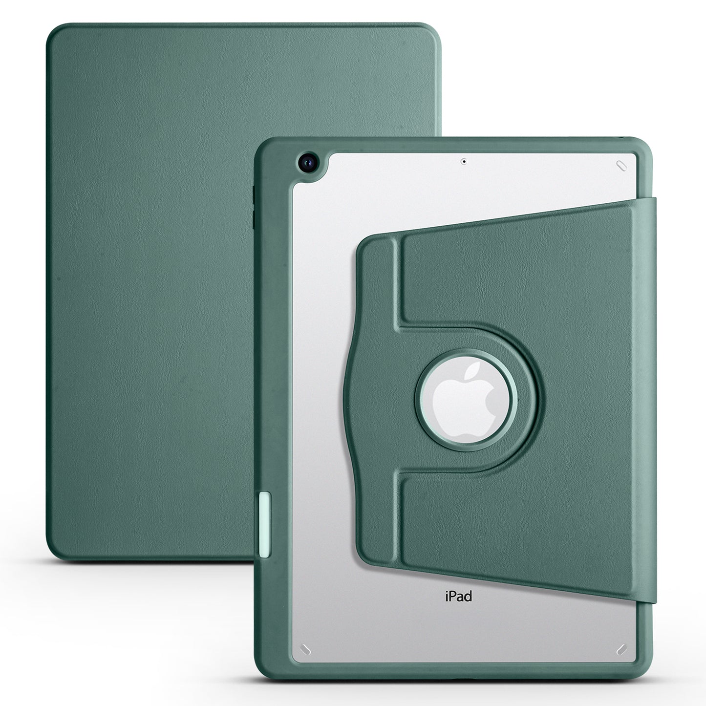 For iPad 10.2 (2021) / (2020) / (2019) Smart Tablet Case PU Leather + Acrylic Rotary Kickstand Cover