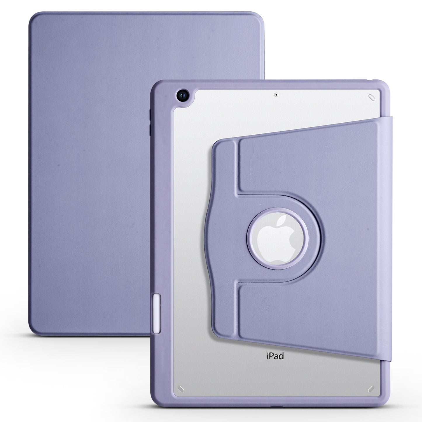 For iPad 10.2 (2021) / (2020) / (2019) Smart Tablet Case PU Leather + Acrylic Rotary Kickstand Cover