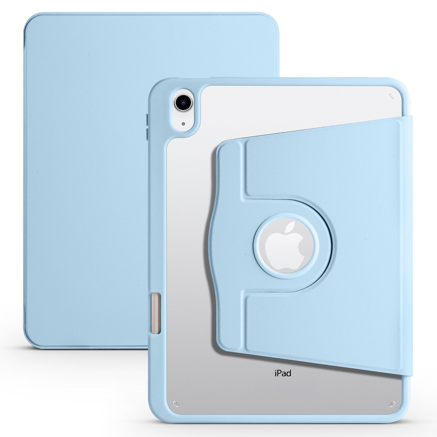 For iPad 10.9 (2022) PU Leather + Acrylic Tablet Case Rotary Kickstand Cover with Pen Holder