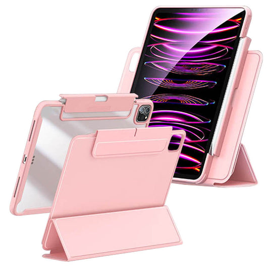 For iPad Pro 11 (2020) / (2021) / (2022) Drawer Pen Slot Design Tablet Stand Cover Magnetic Detachable PU Leather+Acrylic Anti-drop Case