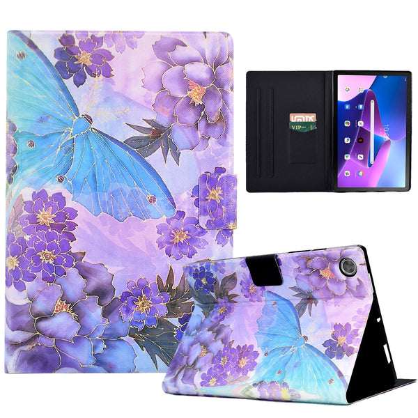 For Lenovo Tab M10 Plus (3rd Gen) / Xiaoxin Pad 2022 10.6 inch Card Slot Tablet Case PU Leather Pattern Printed Stand Cover