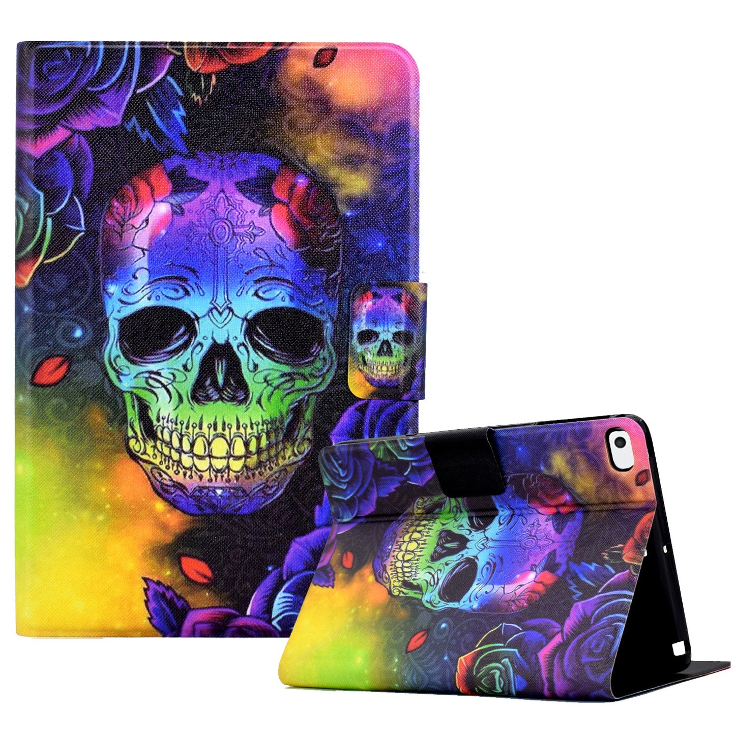 For iPad Air (2013) / Air 2 / iPad 9.7-inch (2017) / (2018) Case Pattern Printed Leather Flip Cover Anti-Drop Tablet Shell