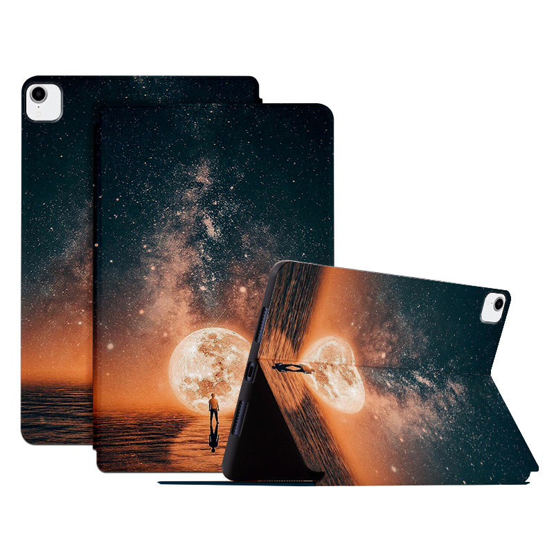 For iPad Pro 11-inch (2018) / (2020) / (2021) / (2022) PU Leather Case Anti-Drop Pattern Printing Tablet Cover with Stand