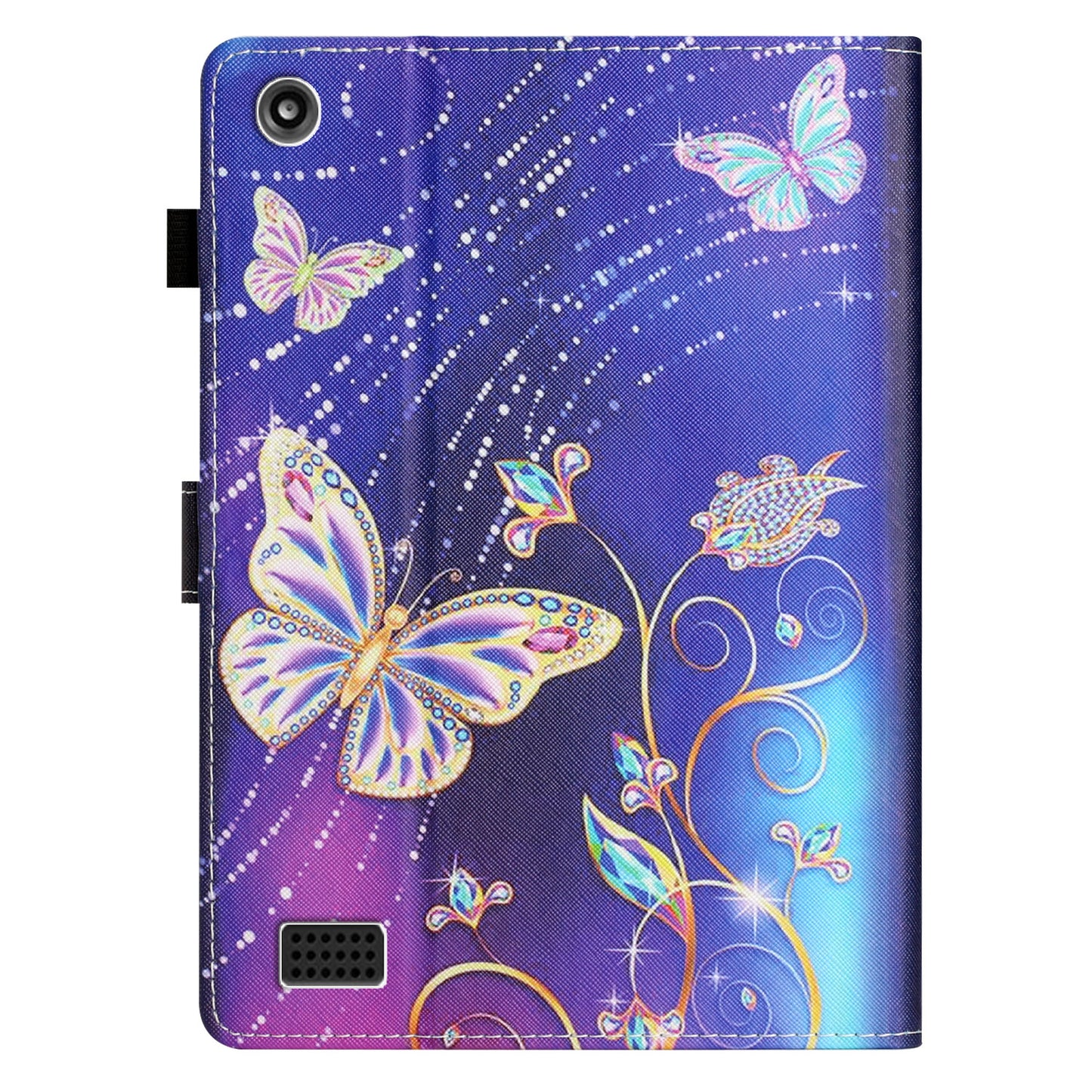 For Amazon Fire 7 (2015) / (2017) / (2019) PU Leather E-reader Case Pattern Printing Stand Card Holder Cover