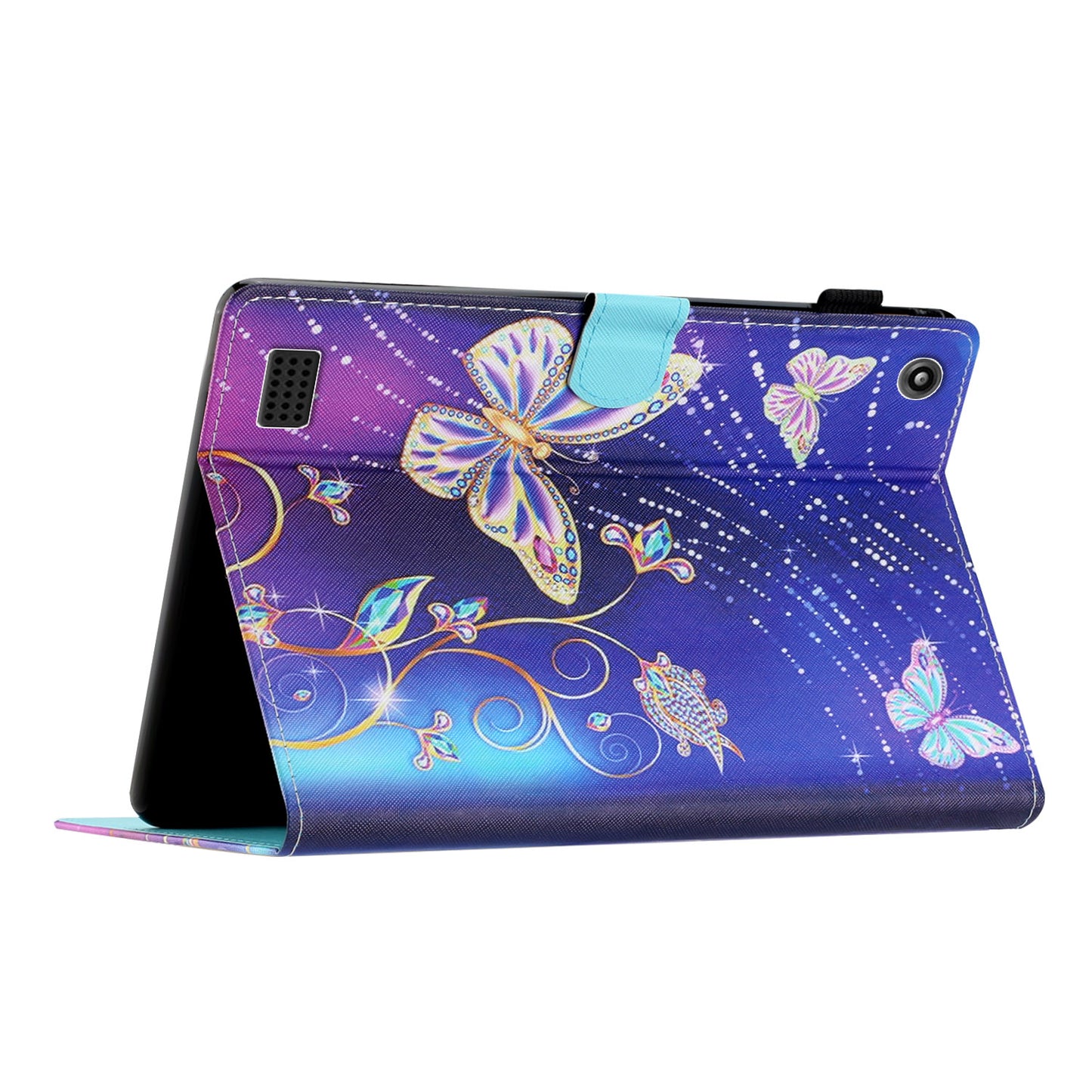 For Amazon Fire 7 (2015) / (2017) / (2019) PU Leather E-reader Case Pattern Printing Stand Card Holder Cover
