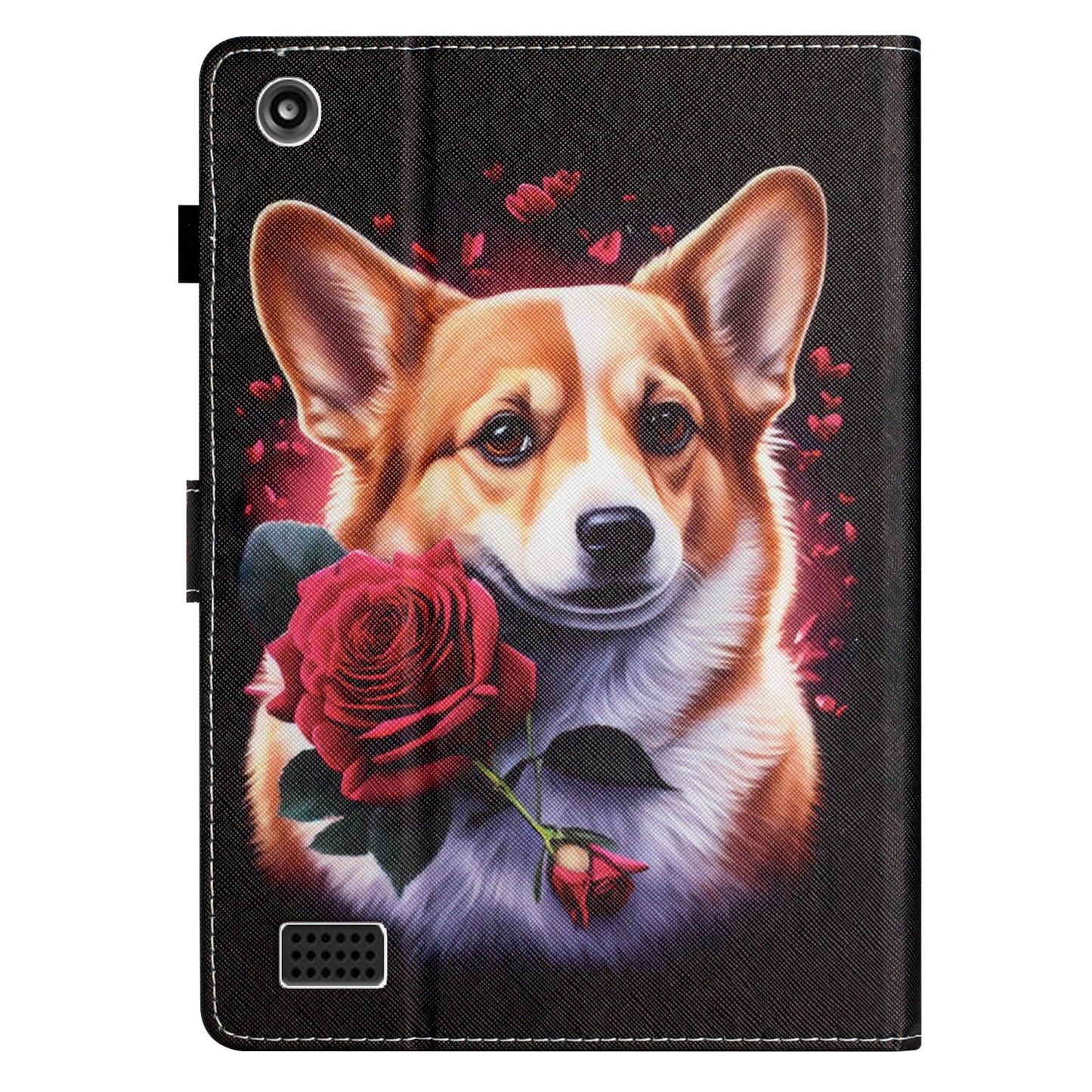 For Amazon Fire 7 (2015) / (2017) / (2019) PU Leather E-reader Case Pattern Printing Stand Card Holder Cover
