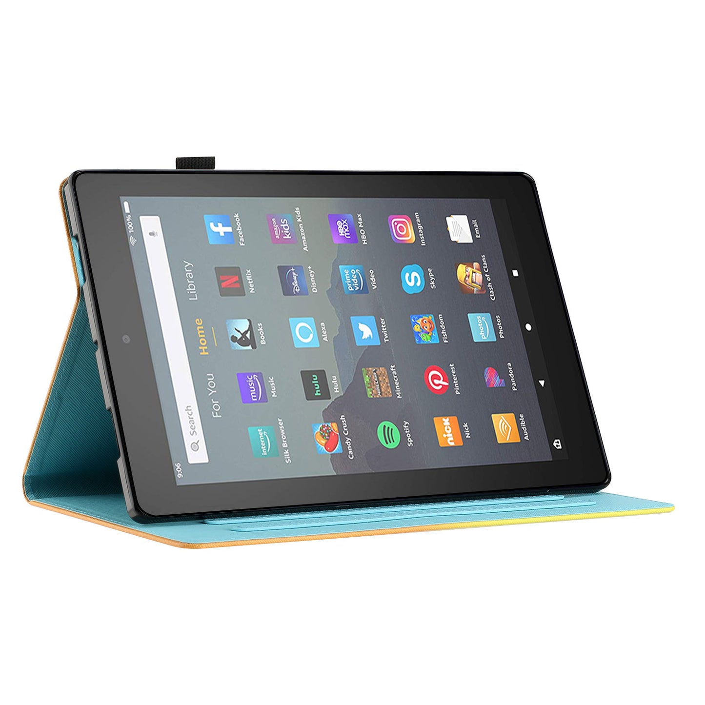 For Amazon Fire 7 (2015) / (2017) / (2019) PU Leather E-reader Case Pattern Printing Stand Card Holder Cover