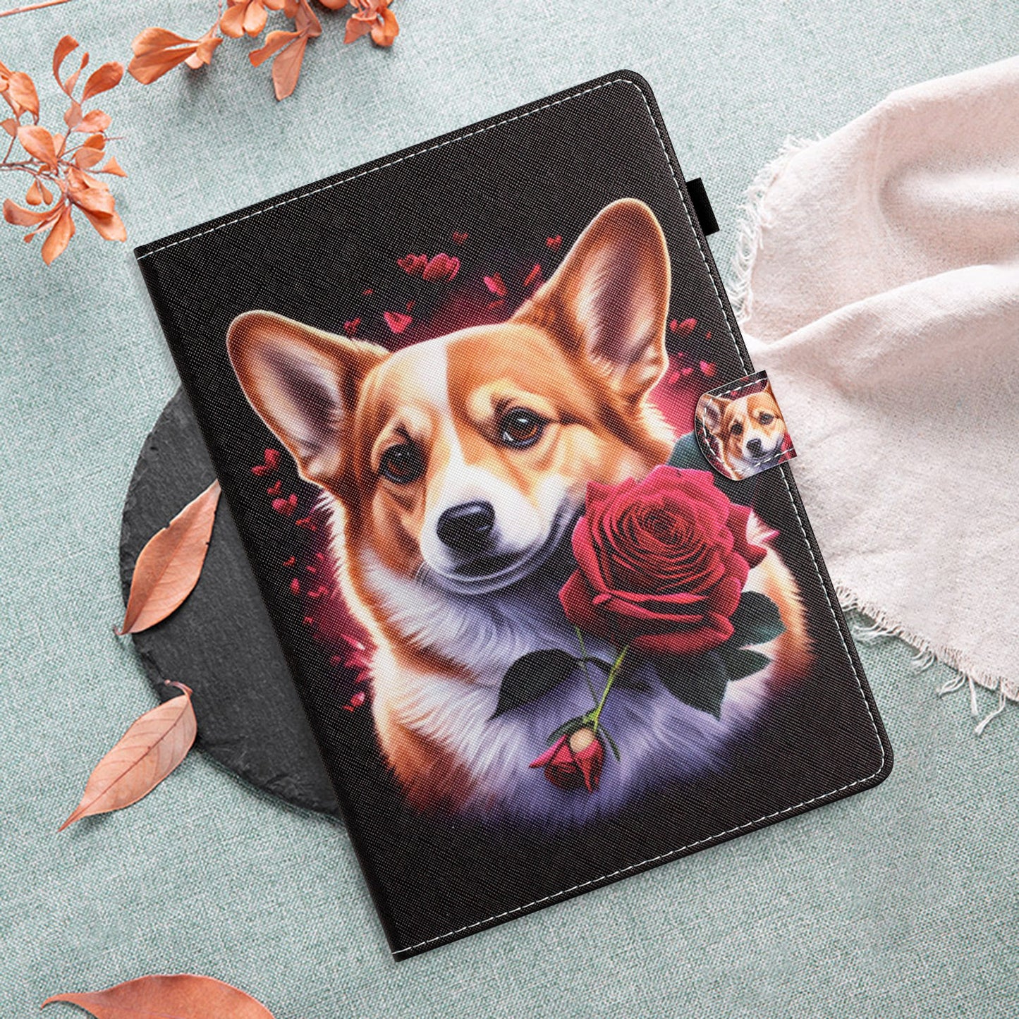 For Amazon Fire 7 (2015) / (2017) / (2019) PU Leather E-reader Case Pattern Printing Stand Card Holder Cover