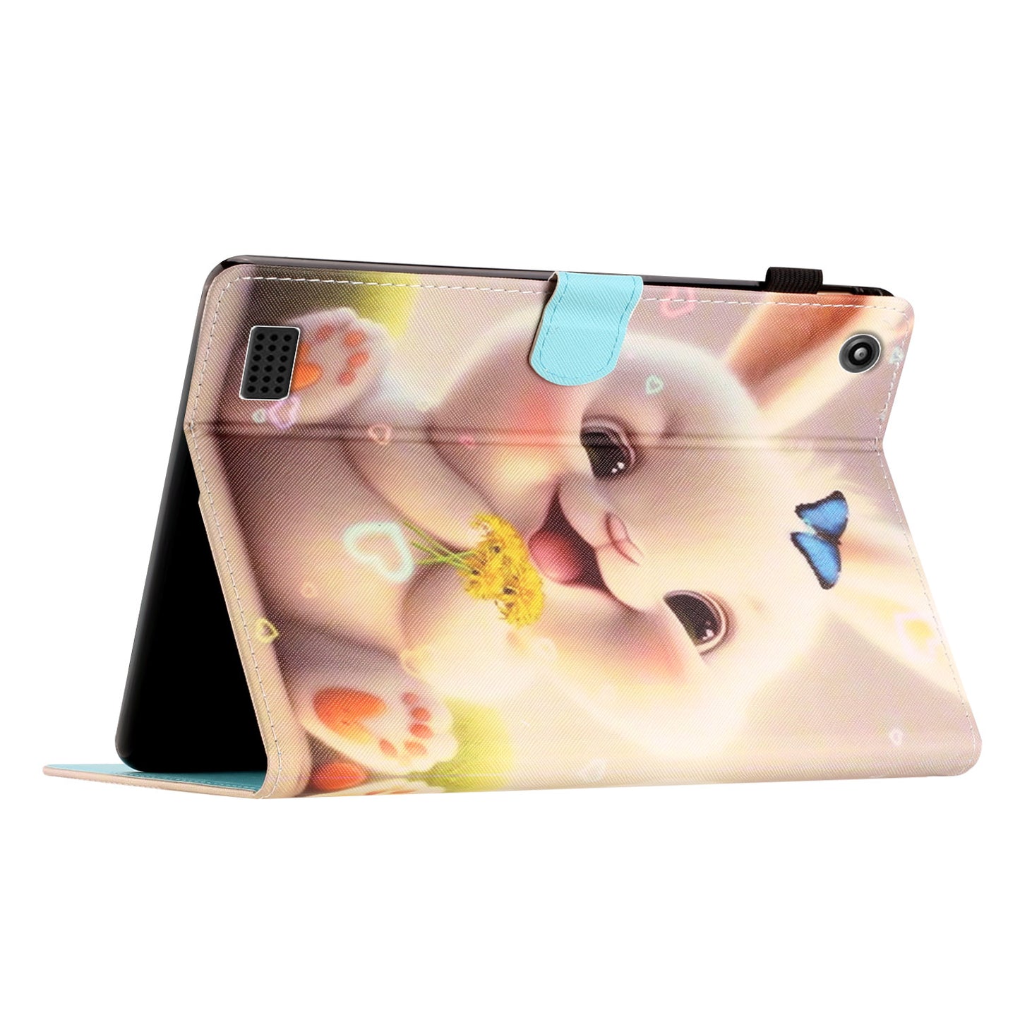 For Amazon Fire 7 (2015) / (2017) / (2019) PU Leather E-reader Case Pattern Printing Stand Card Holder Cover