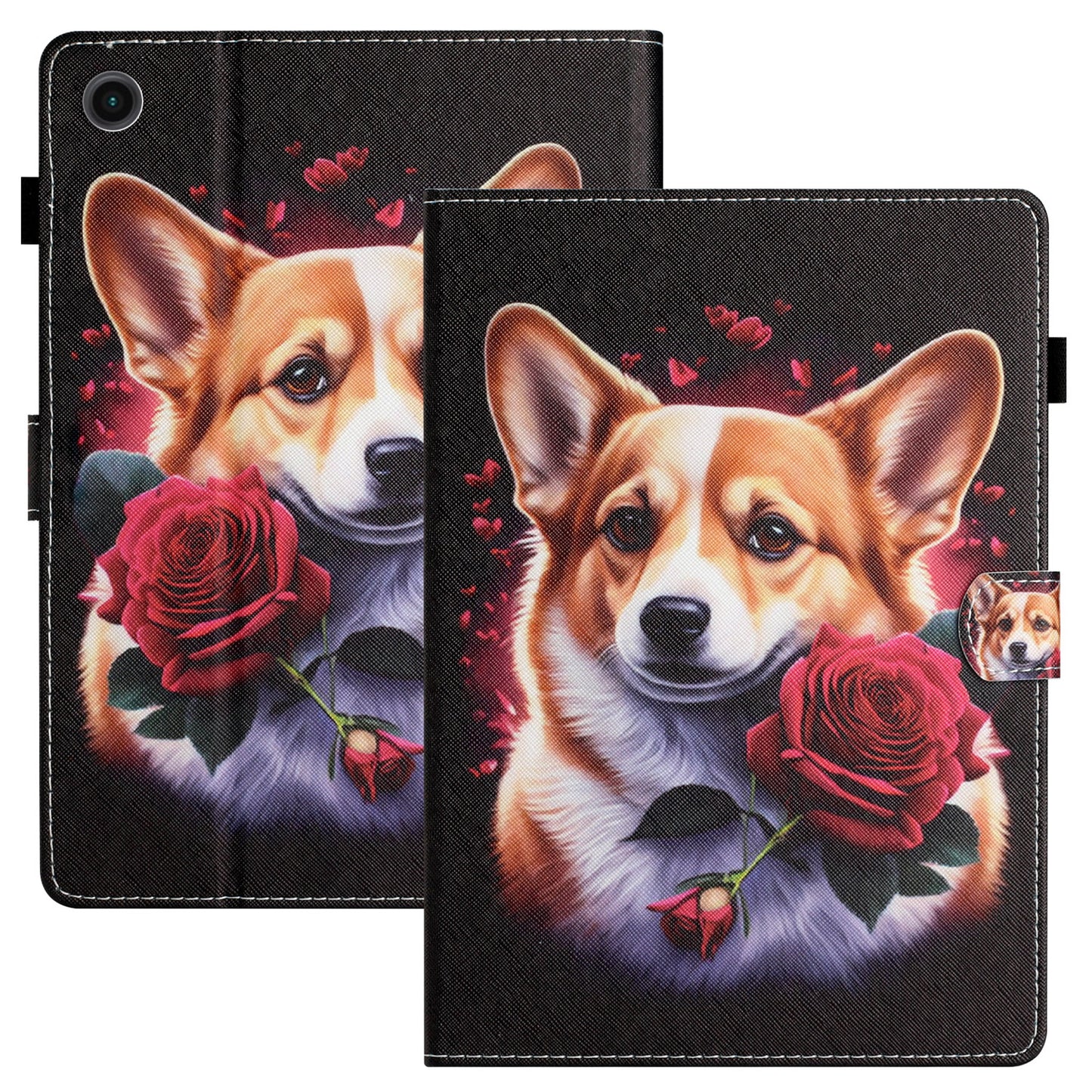 Protective Case for Lenovo Tab M10 Plus (3rd Gen) Pattern Printing Tablet Shell Anti-Fall PU Leather Flip Cover