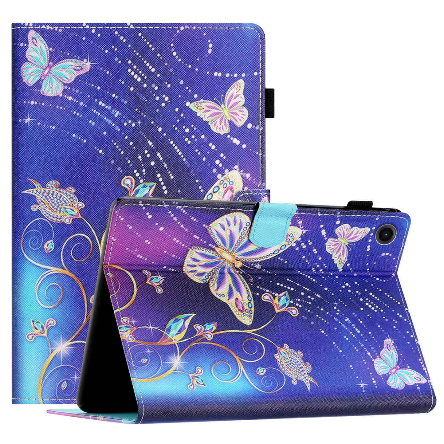 Protective Case for Lenovo Tab M10 Plus (3rd Gen) Pattern Printing Tablet Shell Anti-Fall PU Leather Flip Cover