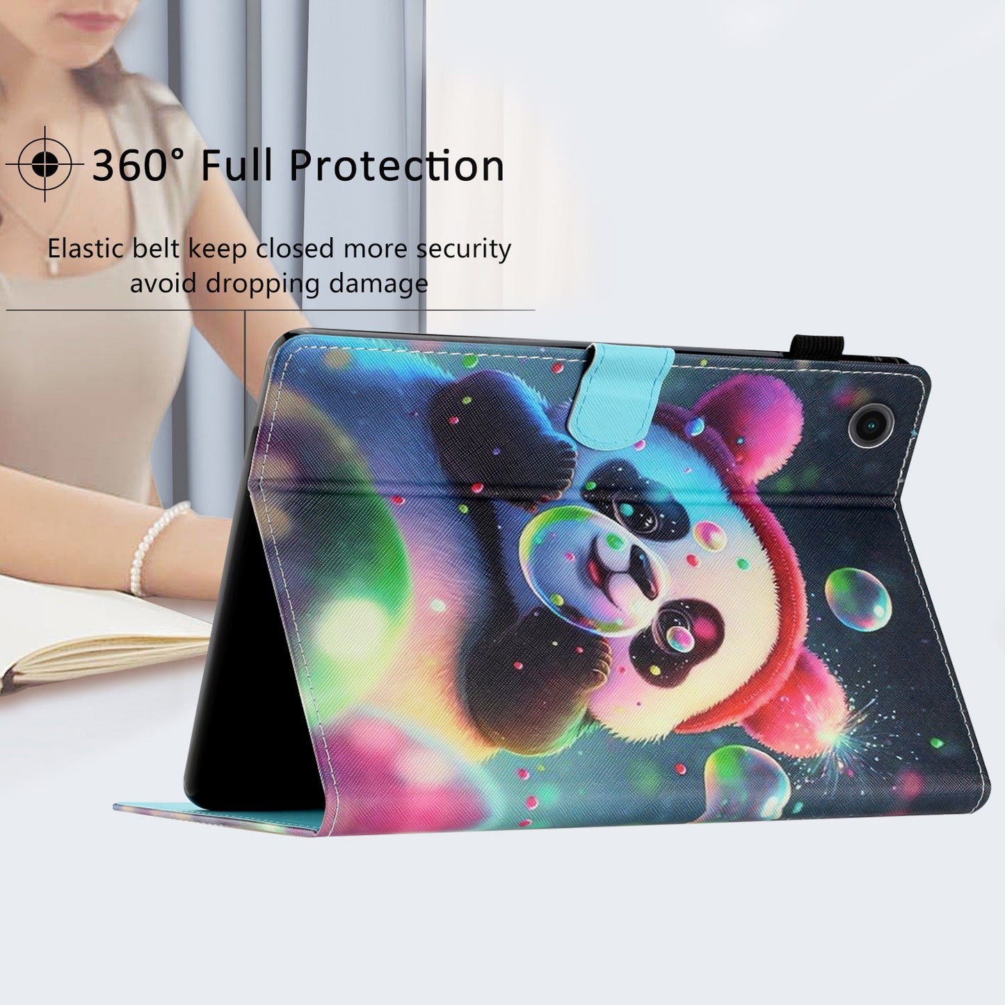 Protective Case for Lenovo Tab M10 Plus (3rd Gen) Pattern Printing Tablet Shell Anti-Fall PU Leather Flip Cover