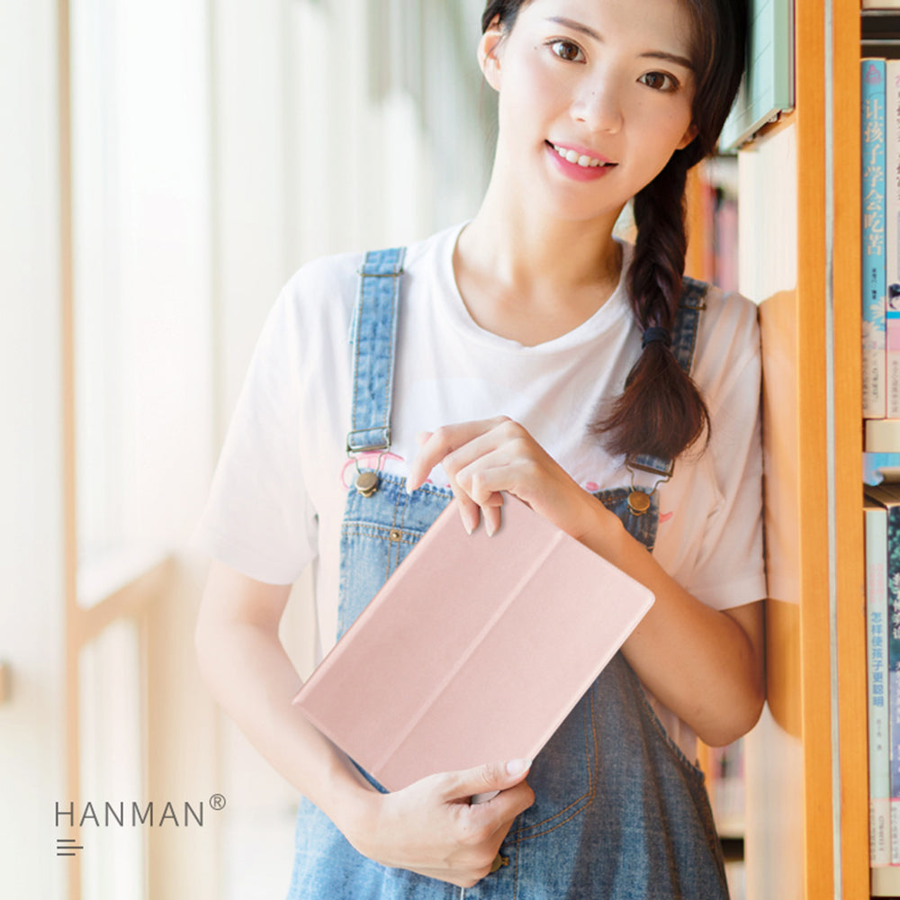 HANMAN Leather Flip Cover for 10 inch Tablet Case Anti-Scratch 4 Buckle Tablet Protector with Card Slot, Wallet