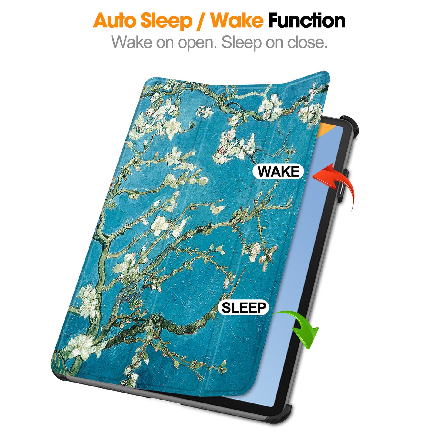 For Huawei MatePad 11 (2023) Trifold Stand Tablet Case PU Leather Pattern Cover with Auto Wake / Sleep