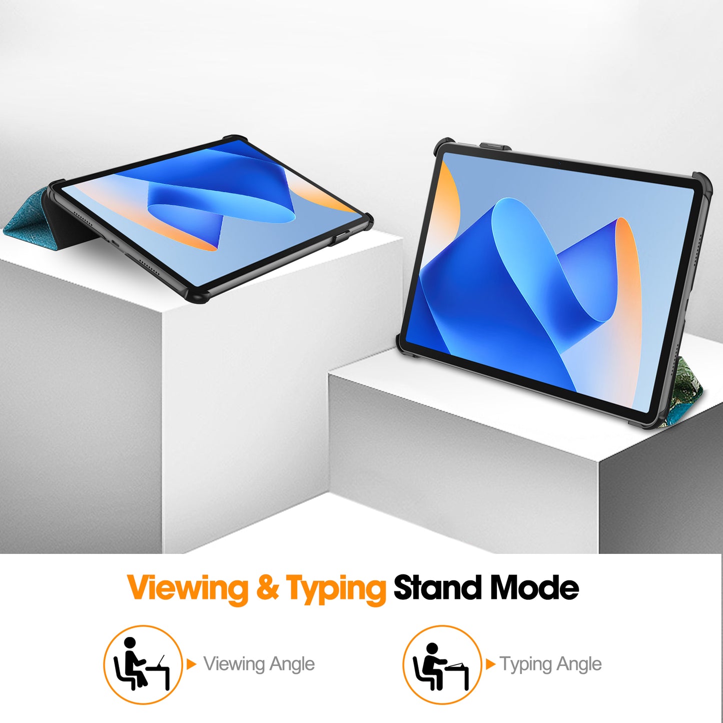 For Huawei MatePad 11 (2023) Trifold Stand Tablet Case PU Leather Pattern Cover with Auto Wake / Sleep
