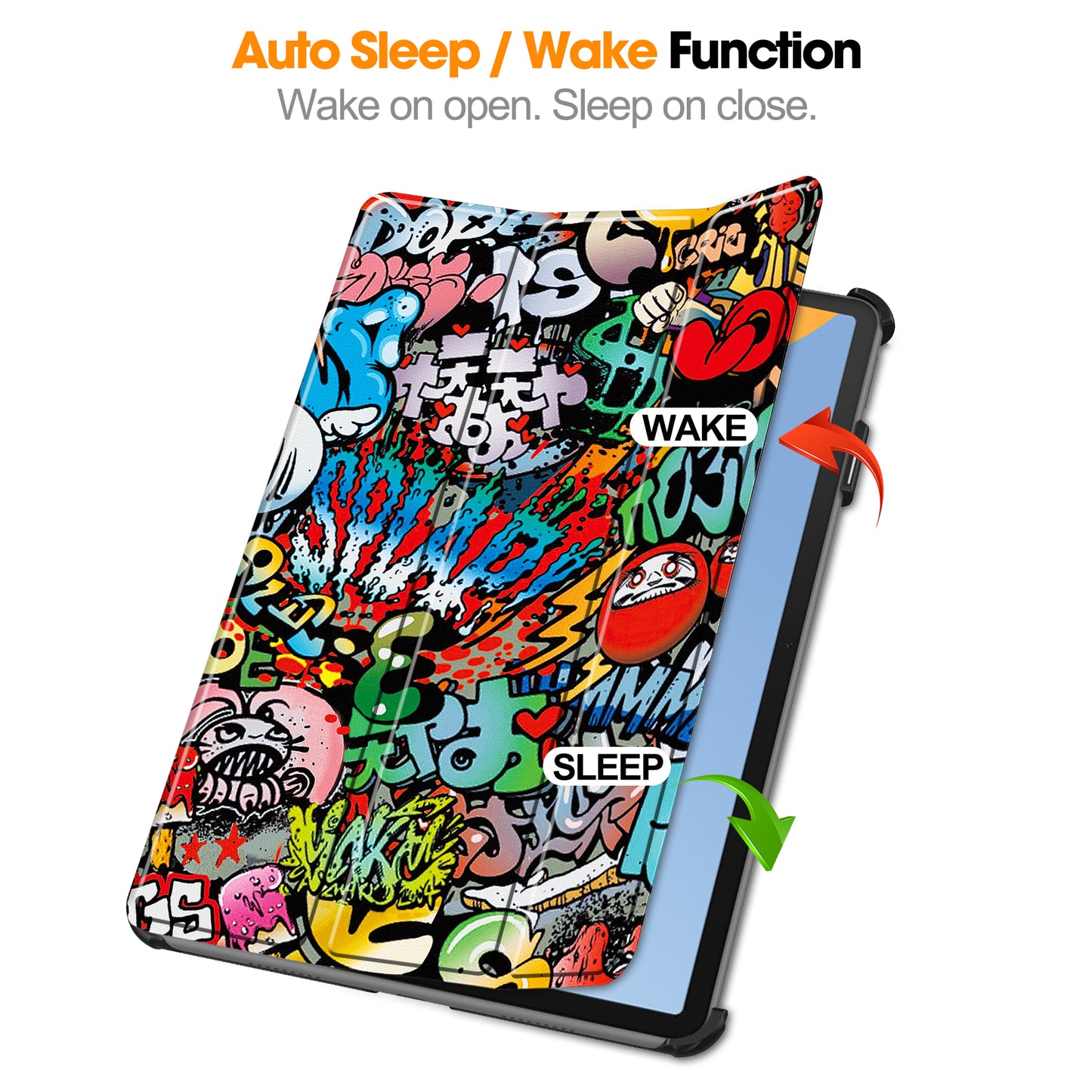 For Huawei MatePad 11 (2023) Trifold Stand Tablet Case PU Leather Pattern Cover with Auto Wake / Sleep