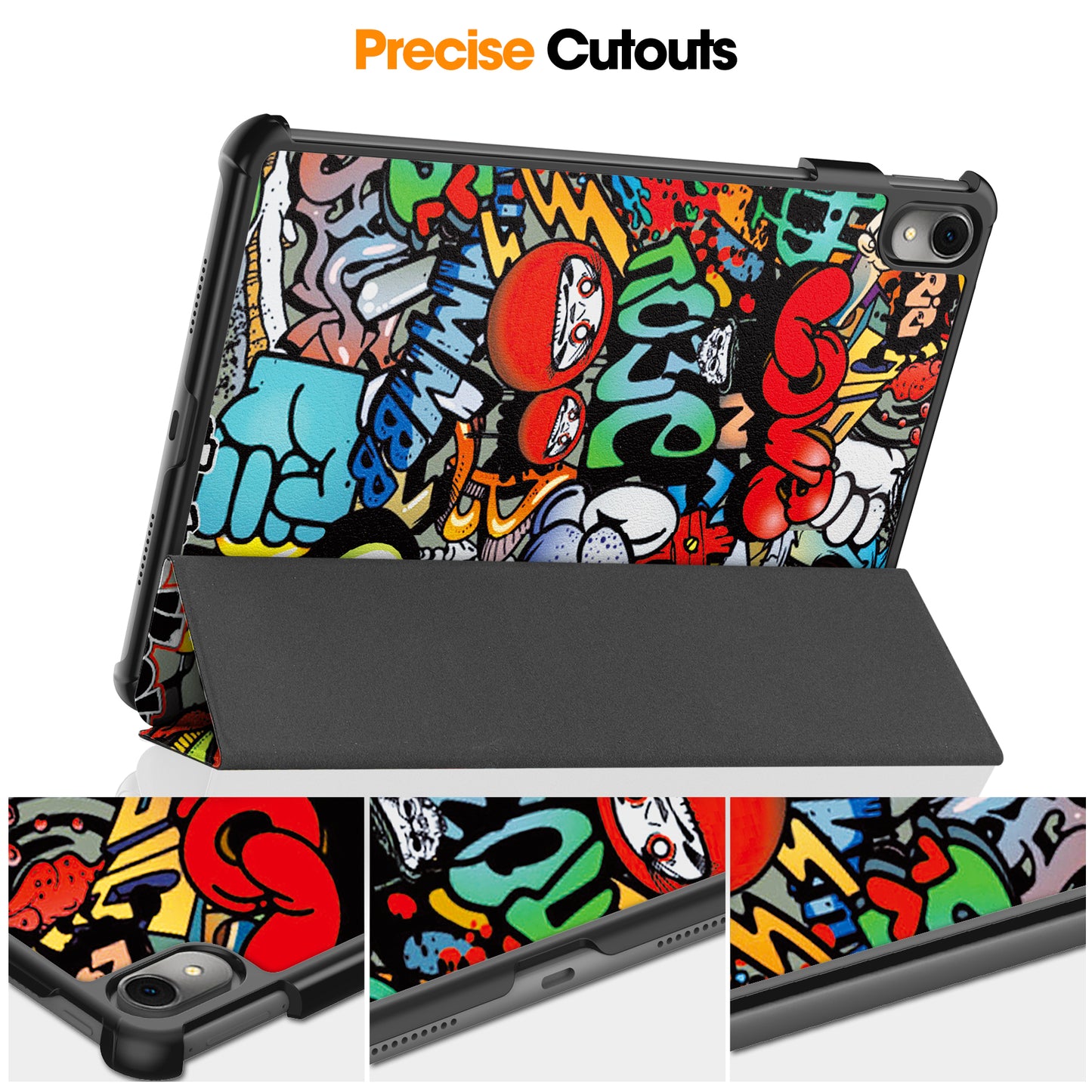 For Huawei MatePad 11 (2023) Trifold Stand Tablet Case PU Leather Pattern Cover with Auto Wake / Sleep