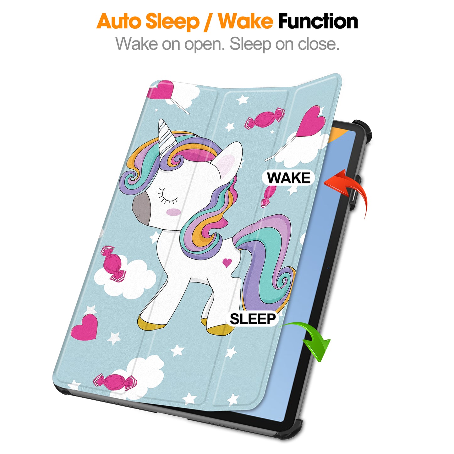 For Huawei MatePad 11 (2023) Trifold Stand Tablet Case PU Leather Pattern Cover with Auto Wake / Sleep