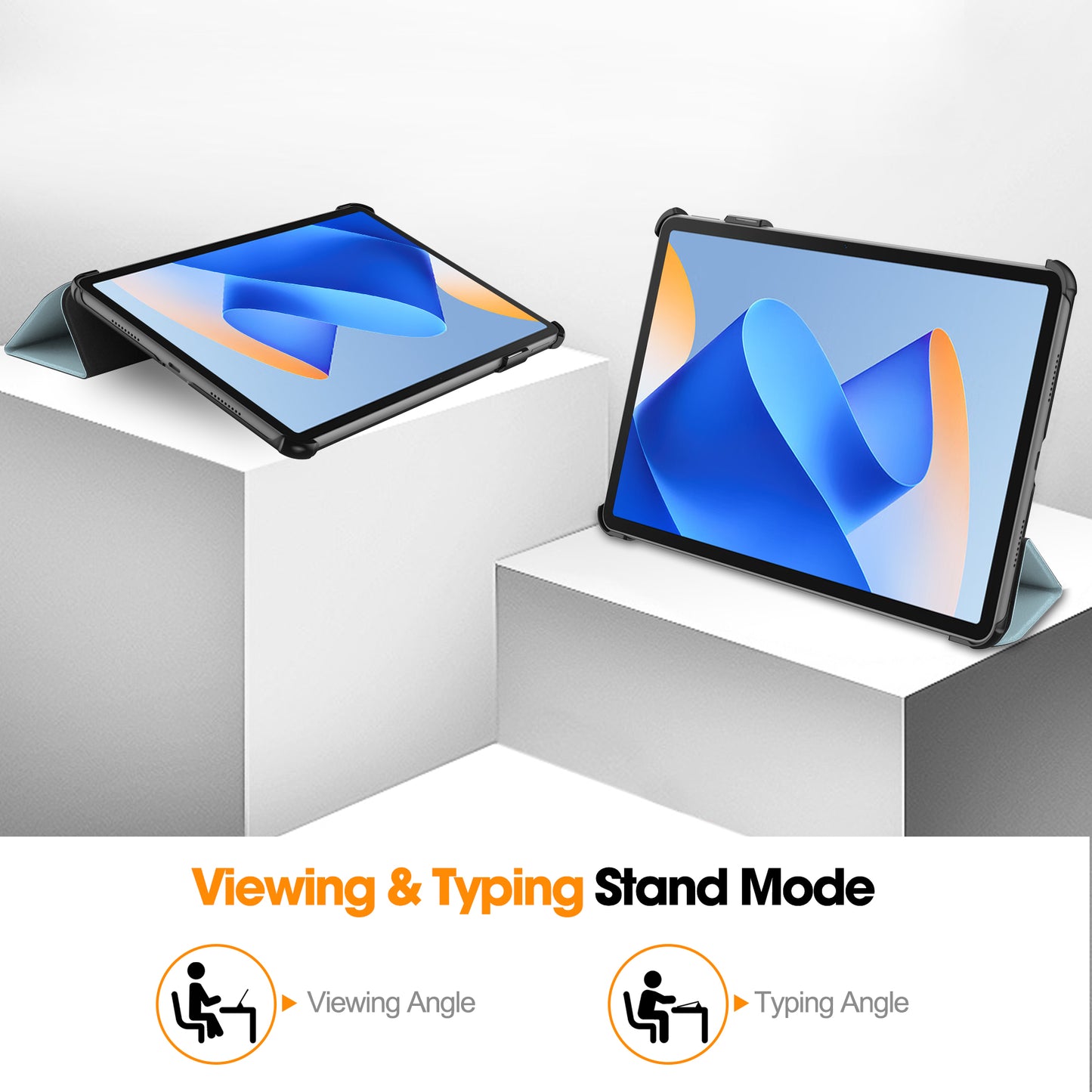 For Huawei MatePad 11 (2023) Trifold Stand Tablet Case PU Leather Pattern Cover with Auto Wake / Sleep