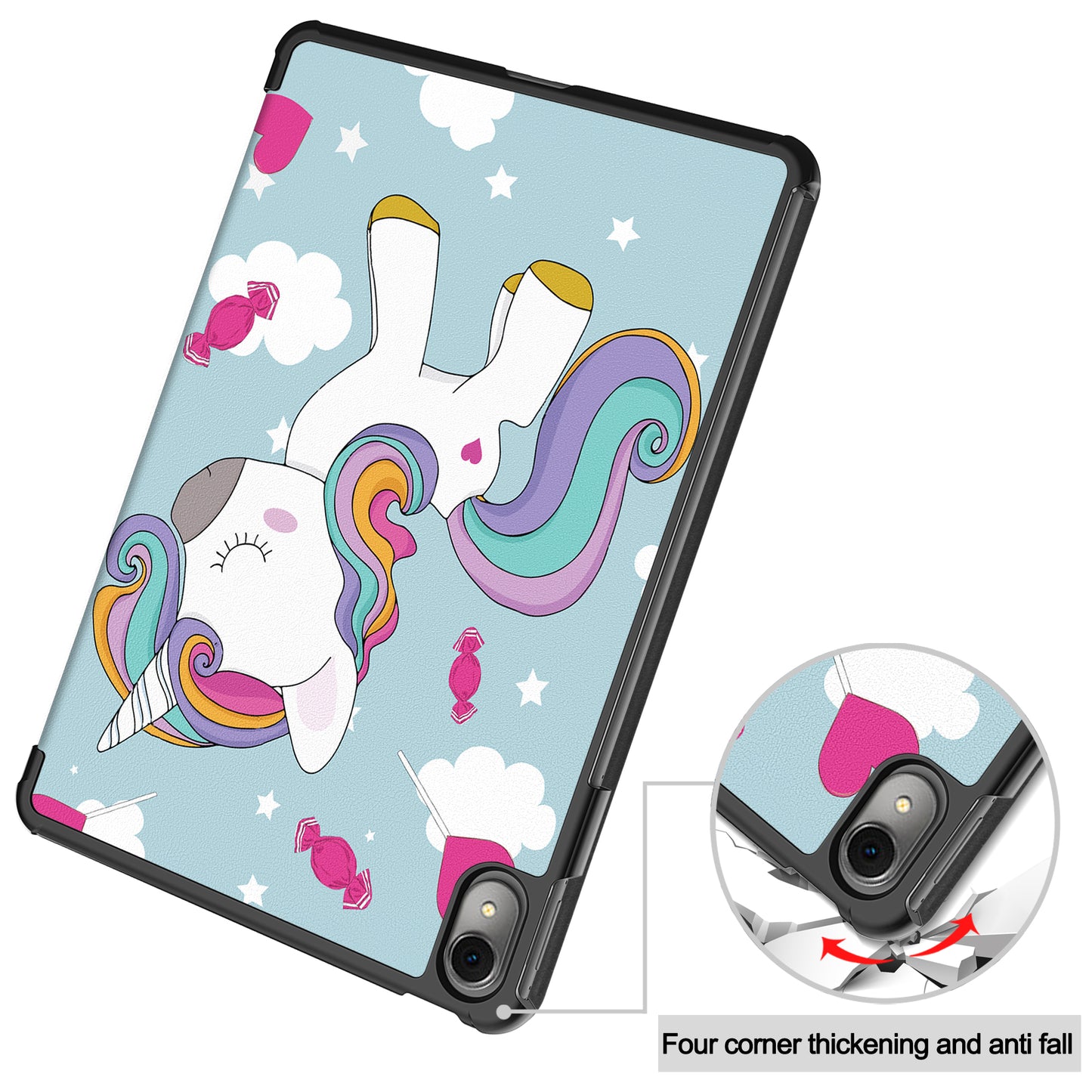 For Huawei MatePad 11 (2023) Trifold Stand Tablet Case PU Leather Pattern Cover with Auto Wake / Sleep