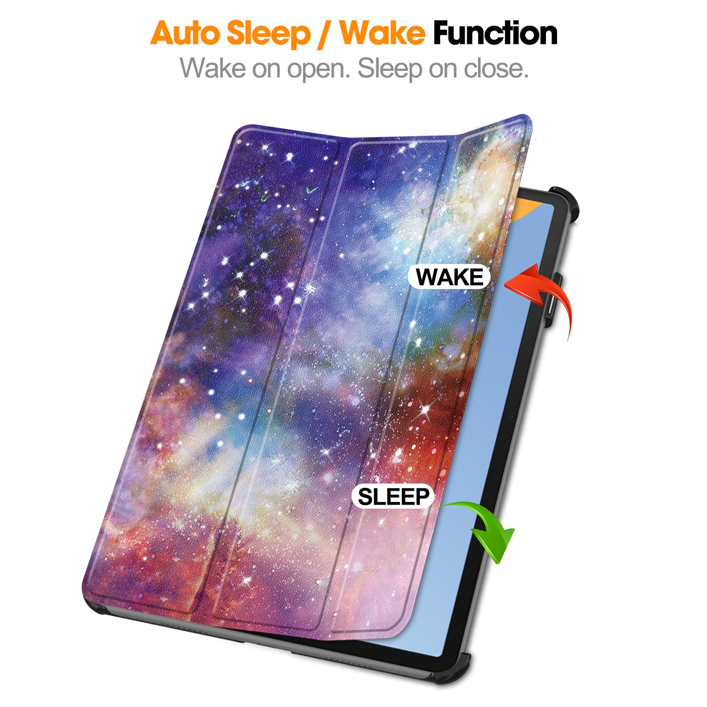 For Huawei MatePad 11 (2023) Trifold Stand Tablet Case PU Leather Pattern Cover with Auto Wake / Sleep