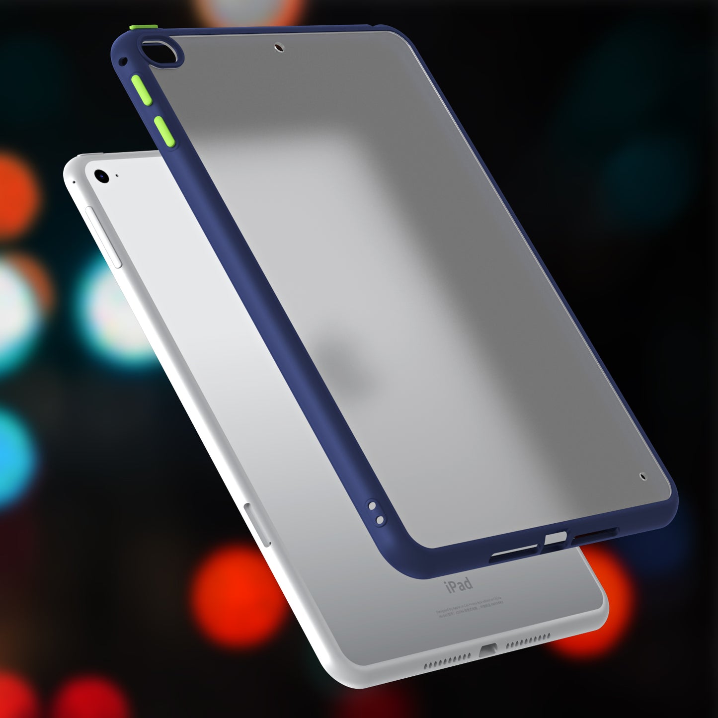 For iPad mini 4 / mini (2019) 7.9 inch PC+TPU Tablet Case Matte Translucent Contrast Color Tablet Cover