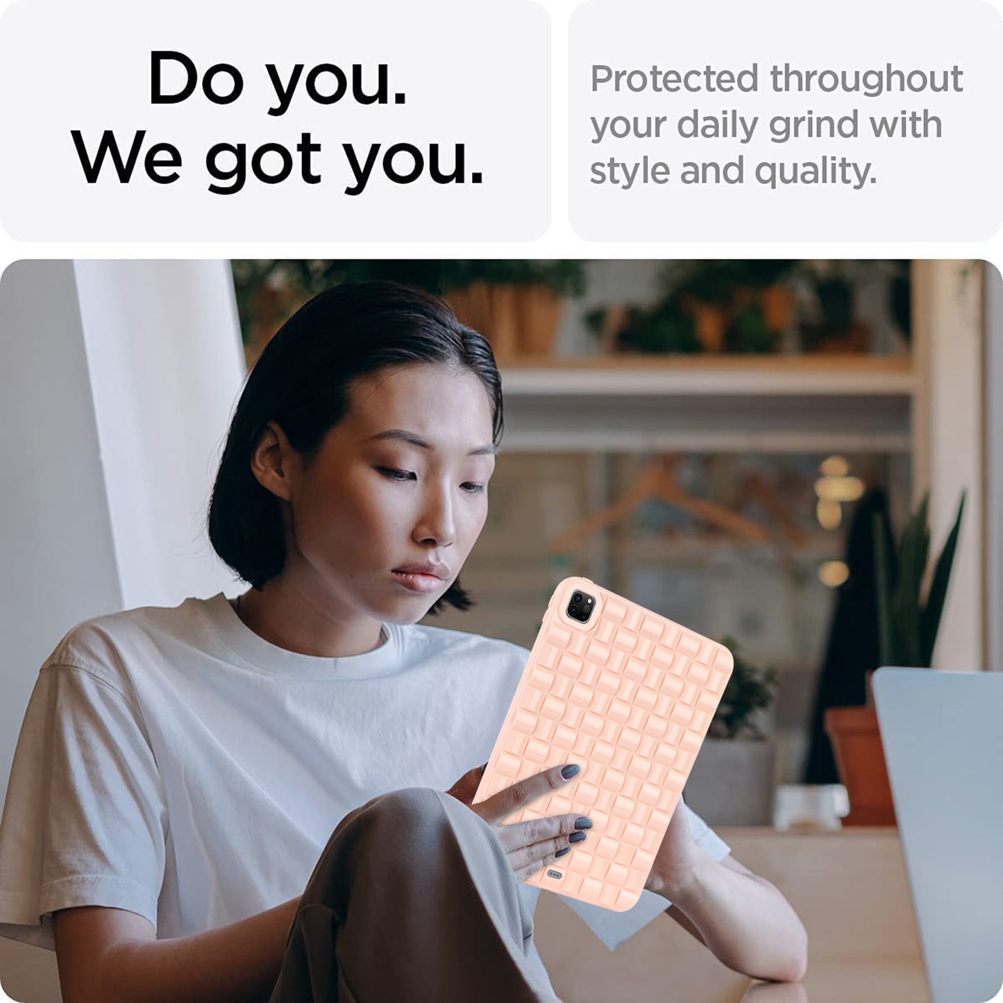 For iPad Pro 11 (2020) / (2021) / (2022) Woven Texture Soft TPU Case Anti-Scratch Protective Tablet Cover