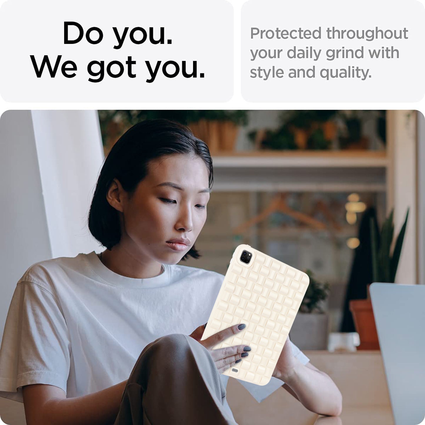 For iPad Pro 11 (2020) / (2021) / (2022) Woven Texture Soft TPU Case Anti-Scratch Protective Tablet Cover