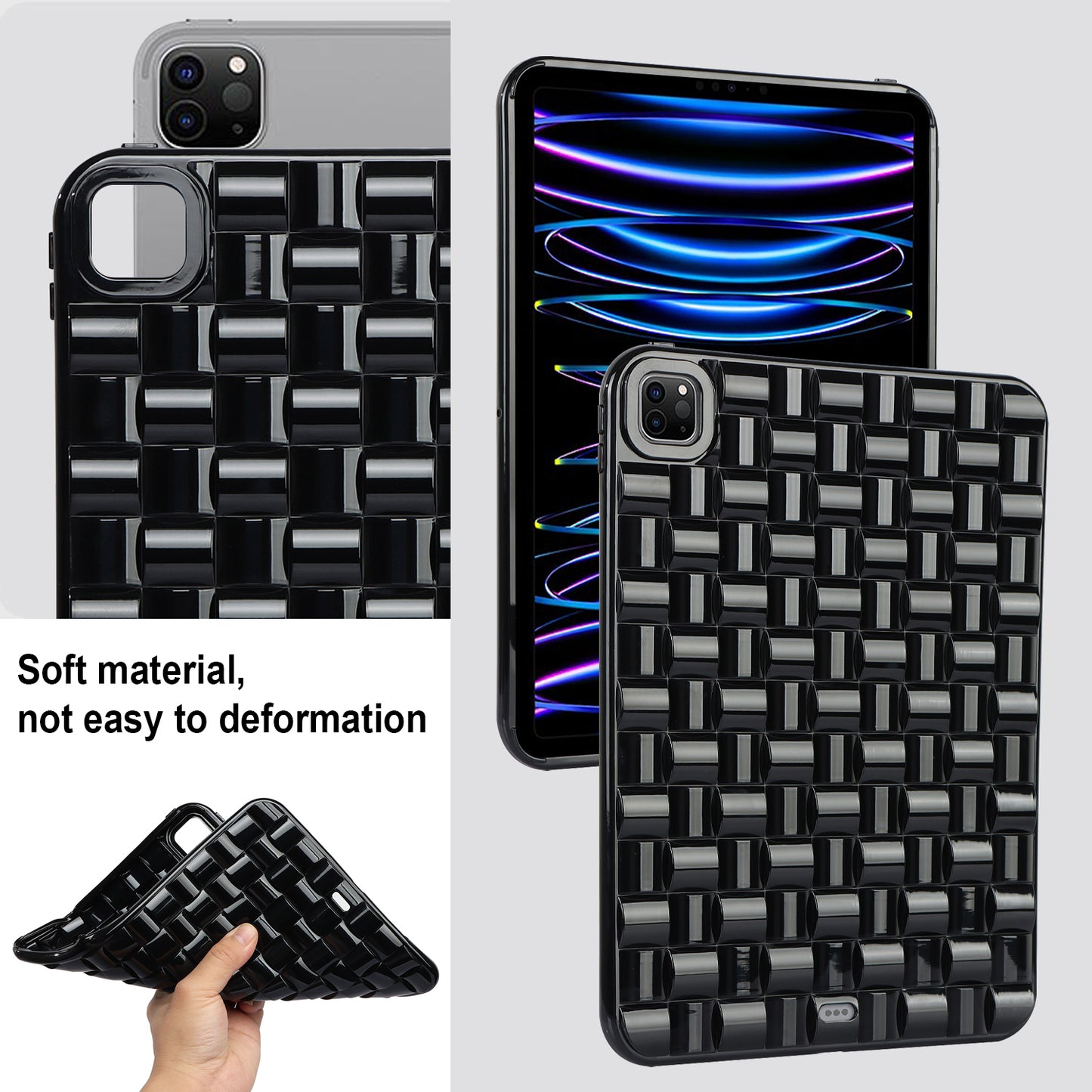 For iPad Pro 11 (2020) / (2021) / (2022) Woven Texture Soft TPU Case Anti-Scratch Protective Tablet Cover