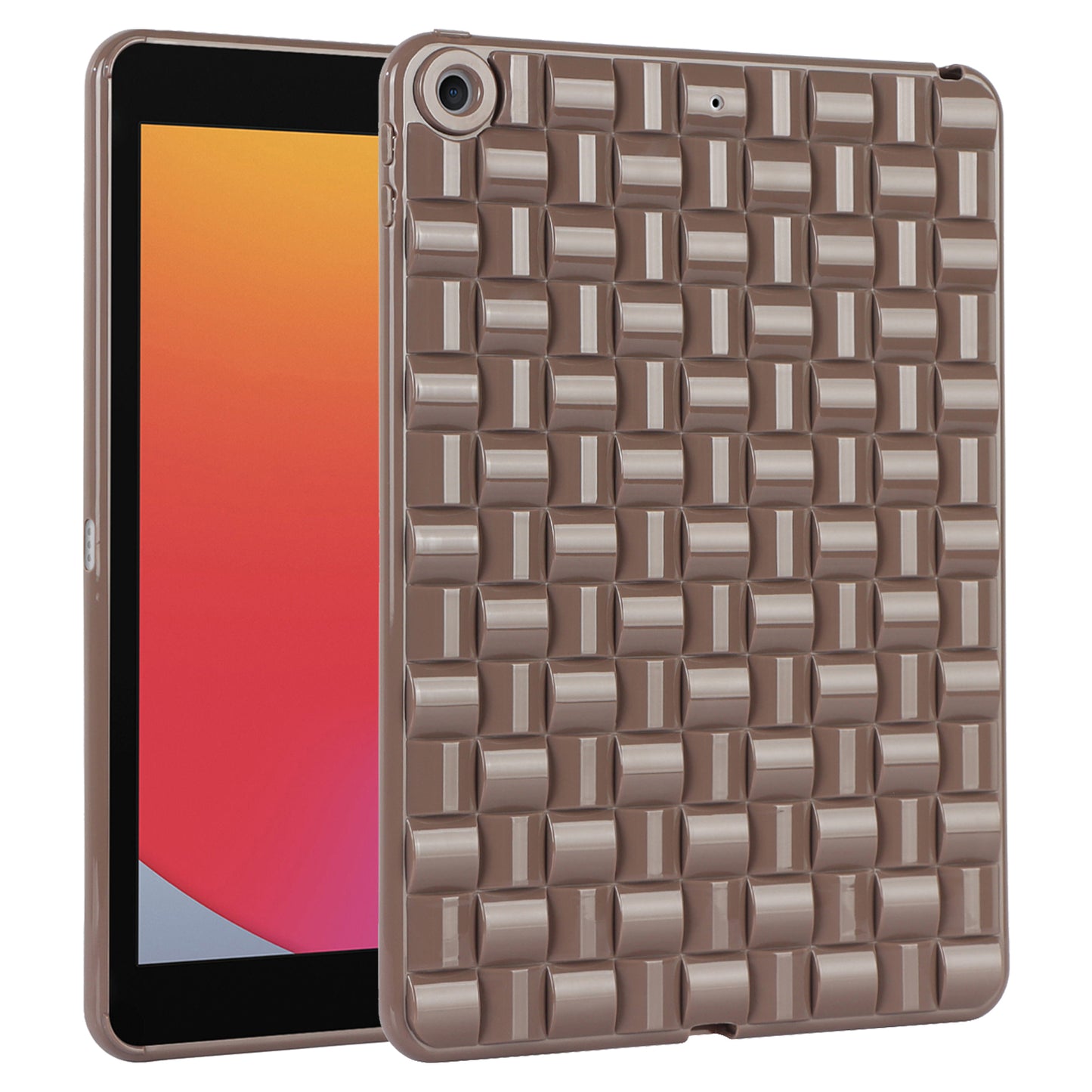For iPad 10.2 (2021) / (2019) / (2020) Soft TPU Case Protective Tablet Cover Woven Texture Anti-Slip Case