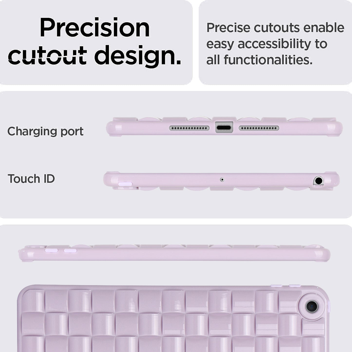 For iPad 10.2 (2021) / (2019) / (2020) Soft TPU Case Protective Tablet Cover Woven Texture Anti-Slip Case