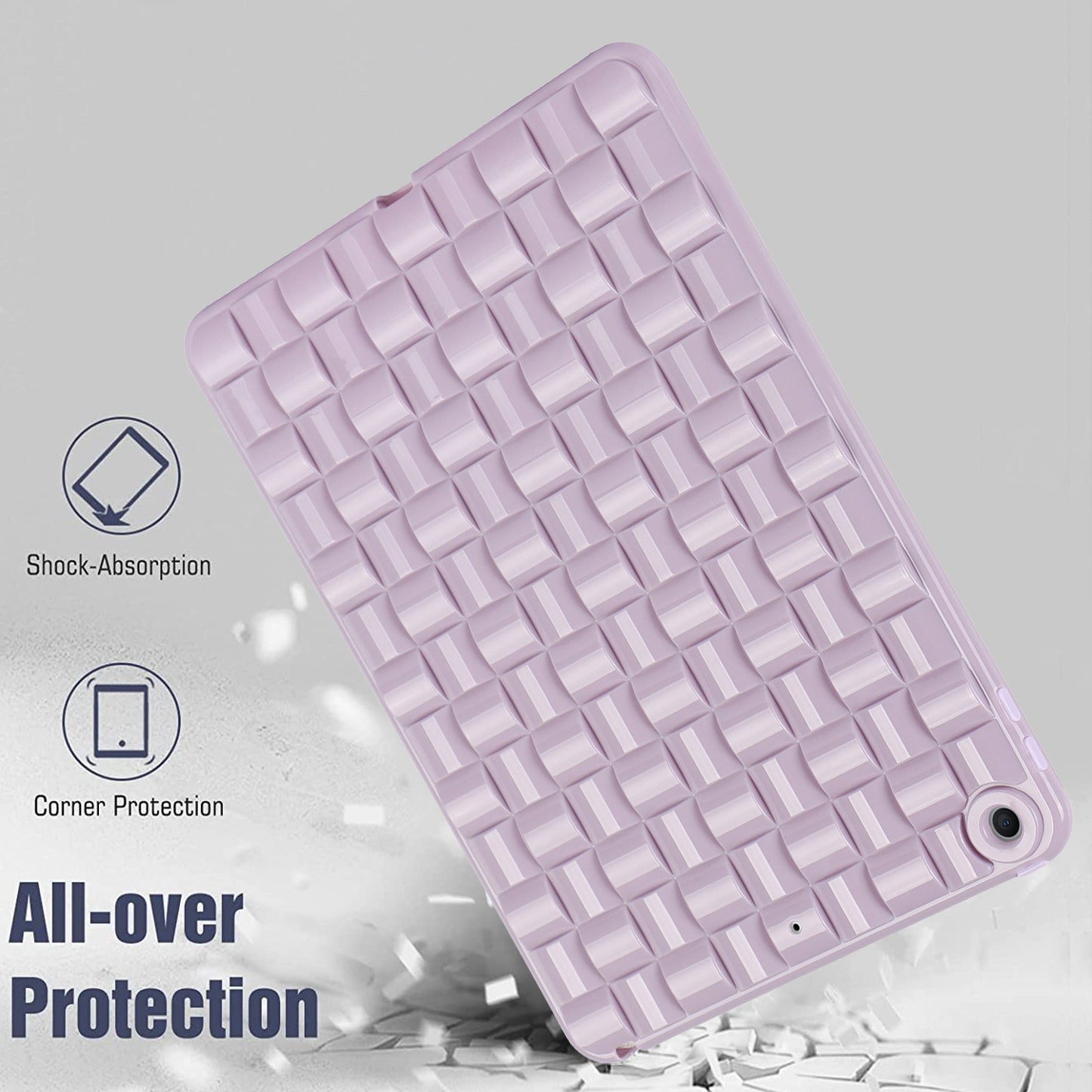 For iPad 10.2 (2021) / (2019) / (2020) Soft TPU Case Protective Tablet Cover Woven Texture Anti-Slip Case