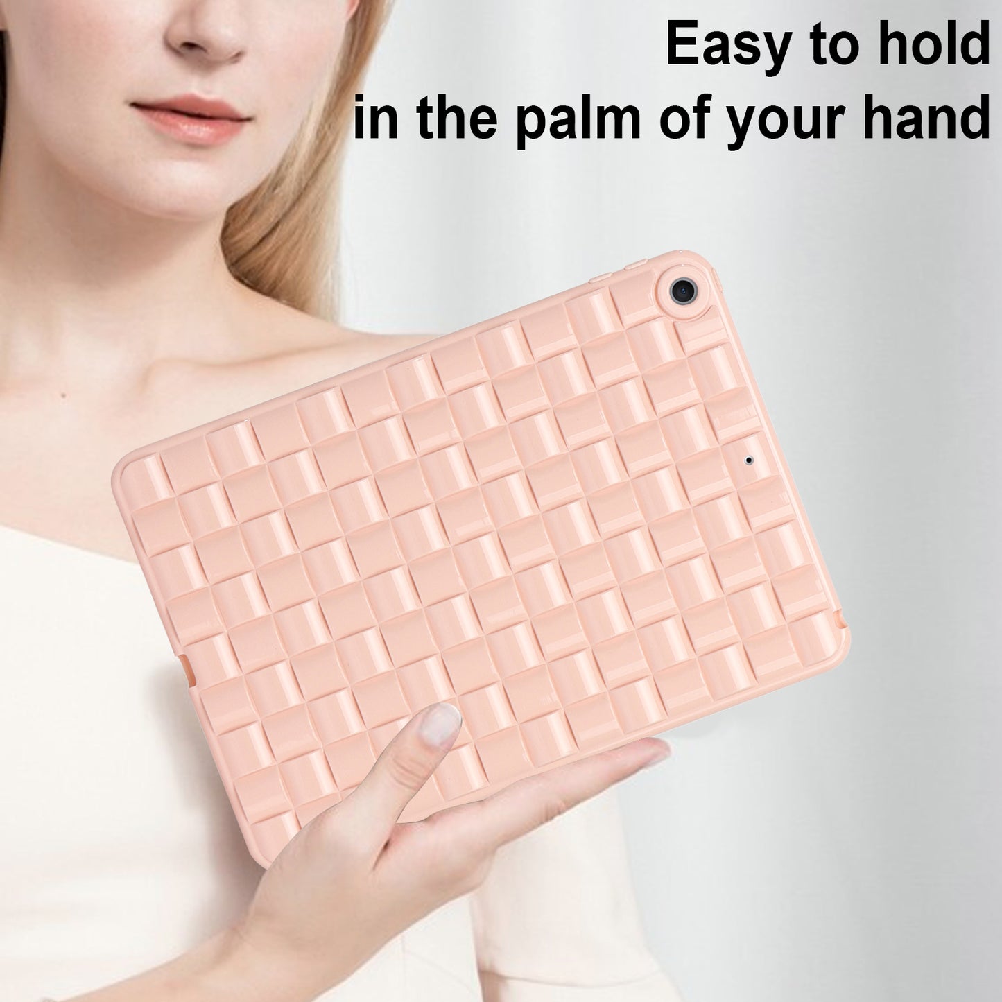 For iPad 10.2 (2021) / (2019) / (2020) Soft TPU Case Protective Tablet Cover Woven Texture Anti-Slip Case