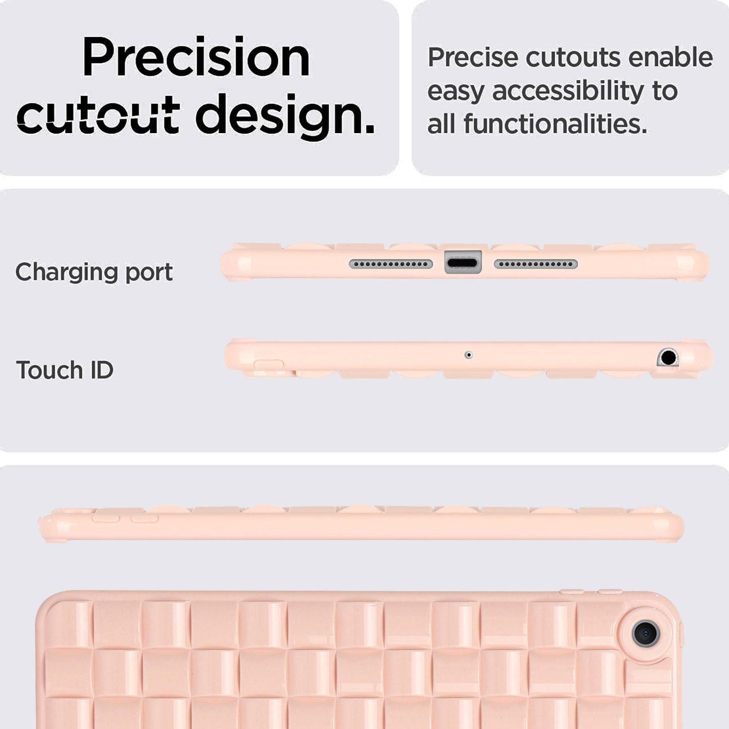 For iPad 10.2 (2021) / (2019) / (2020) Soft TPU Case Protective Tablet Cover Woven Texture Anti-Slip Case