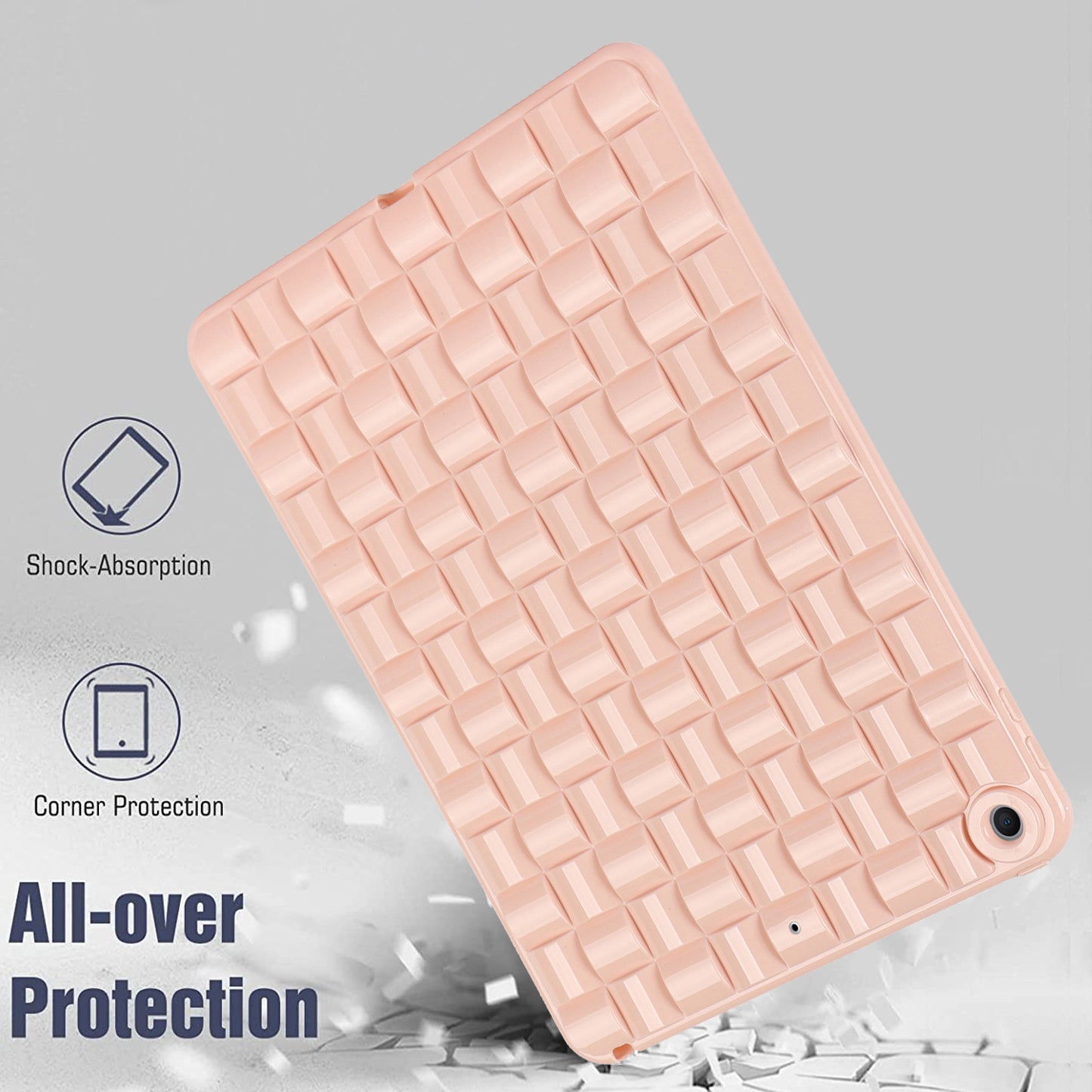 For iPad 10.2 (2021) / (2019) / (2020) Soft TPU Case Protective Tablet Cover Woven Texture Anti-Slip Case