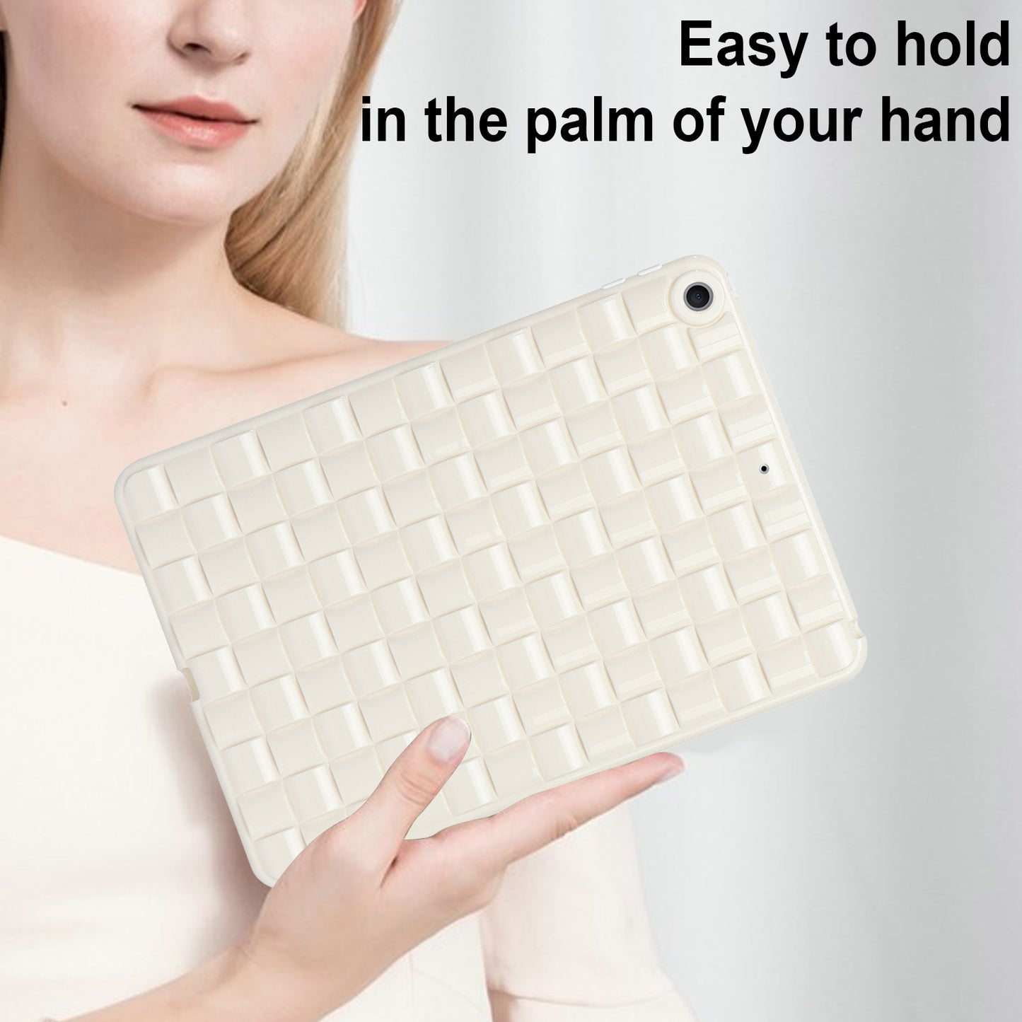 For iPad 10.2 (2021) / (2019) / (2020) Soft TPU Case Protective Tablet Cover Woven Texture Anti-Slip Case