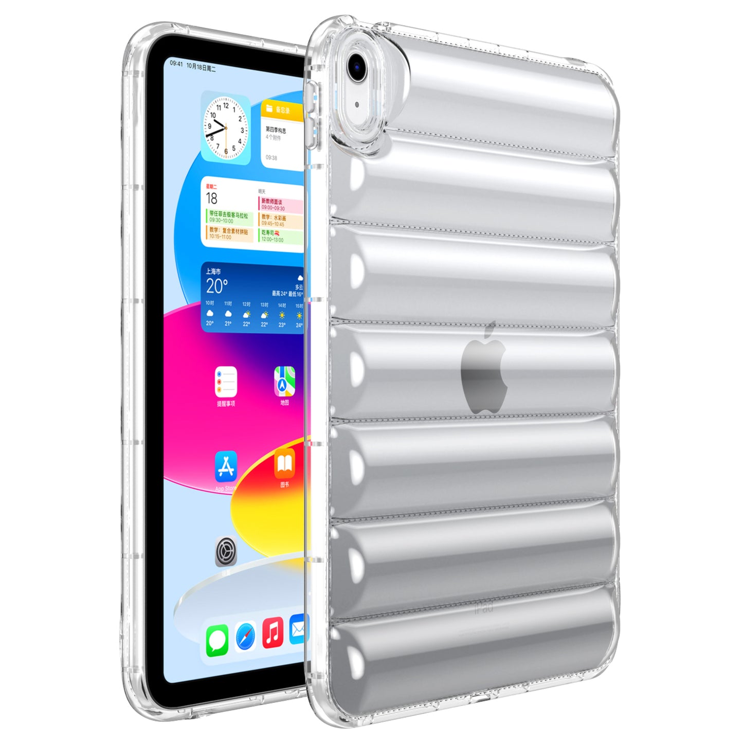 For iPad Air (2020) / (2022) TPU Shock Absorption Case Soft Touch Down Jacket Design Tablet Cover