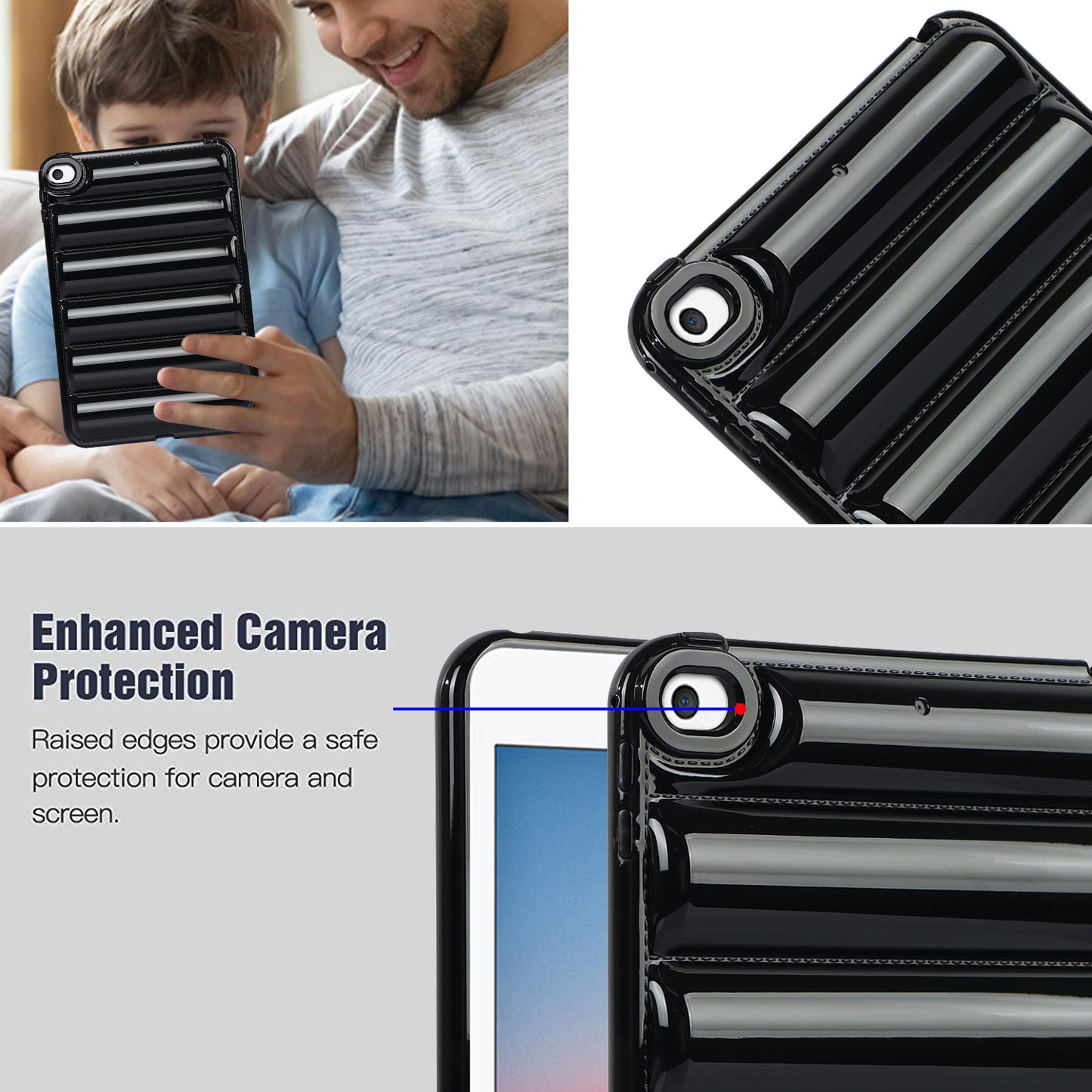 For iPad mini 4 / iPad mini (2019) 7.9 inch Anti-Scratch Tablet Case Down Jacket Texture Soft TPU Shell