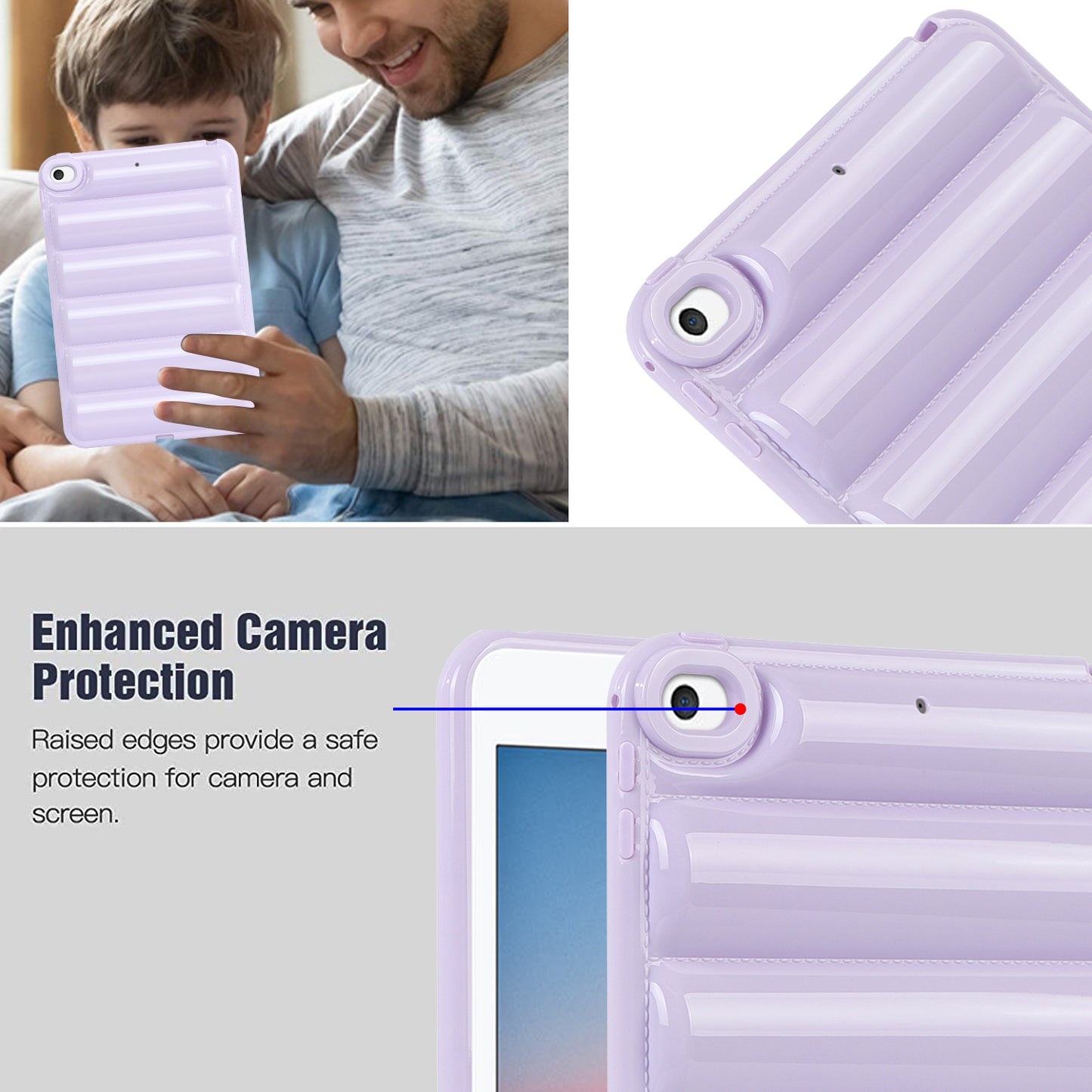 For iPad mini 4 / iPad mini (2019) 7.9 inch Anti-Scratch Tablet Case Down Jacket Texture Soft TPU Shell