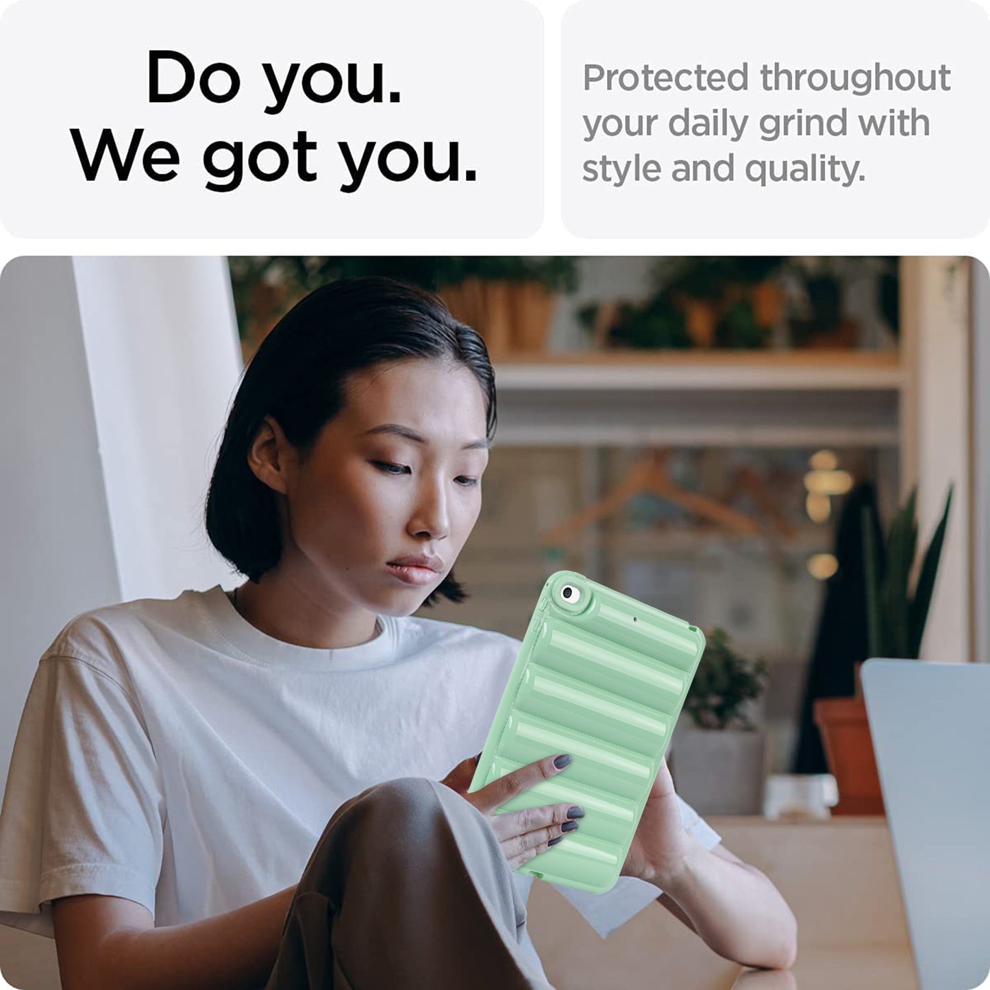 For iPad mini 4 / iPad mini (2019) 7.9 inch Anti-Scratch Tablet Case Down Jacket Texture Soft TPU Shell